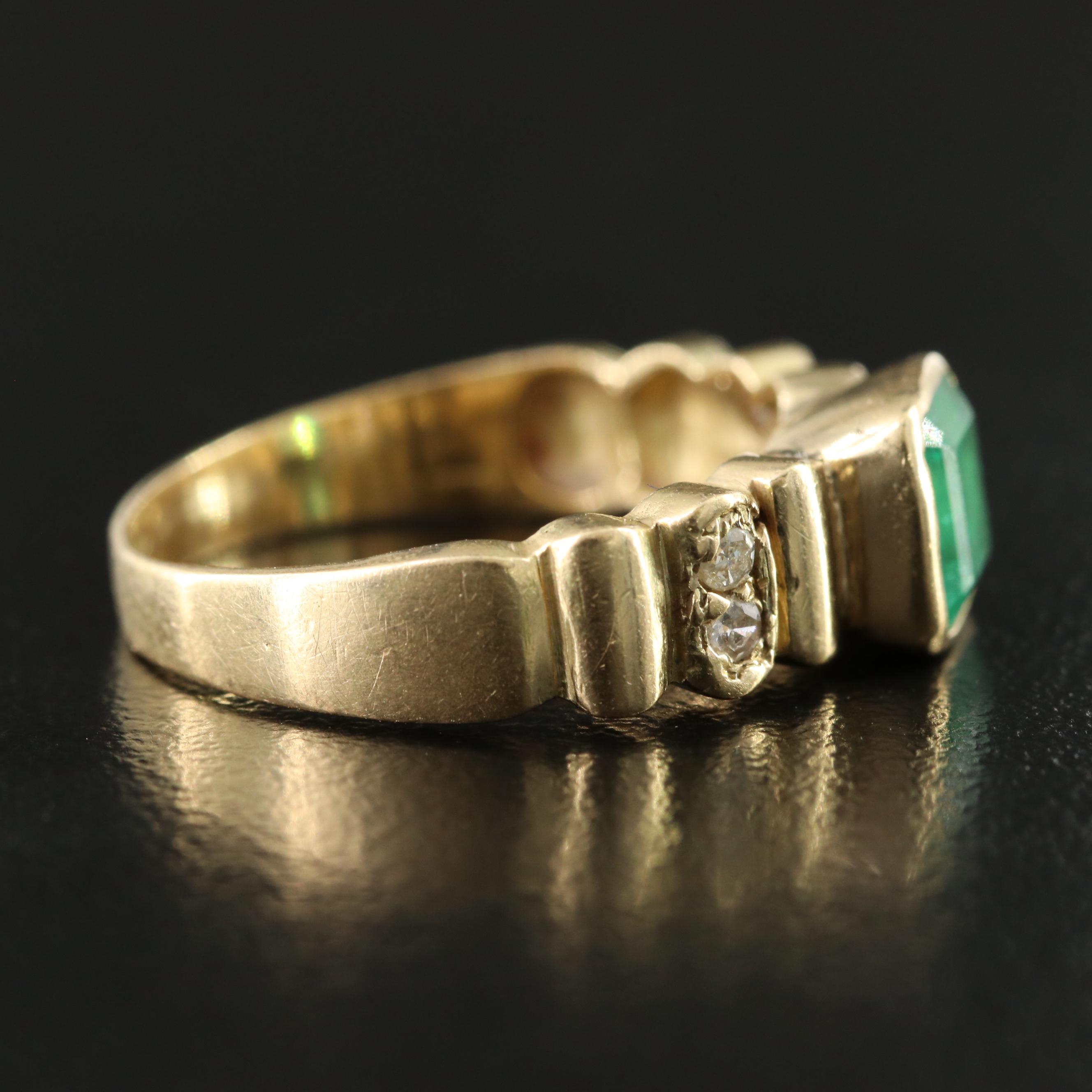 18K 1.15 CT Emerald and Diamond Ring