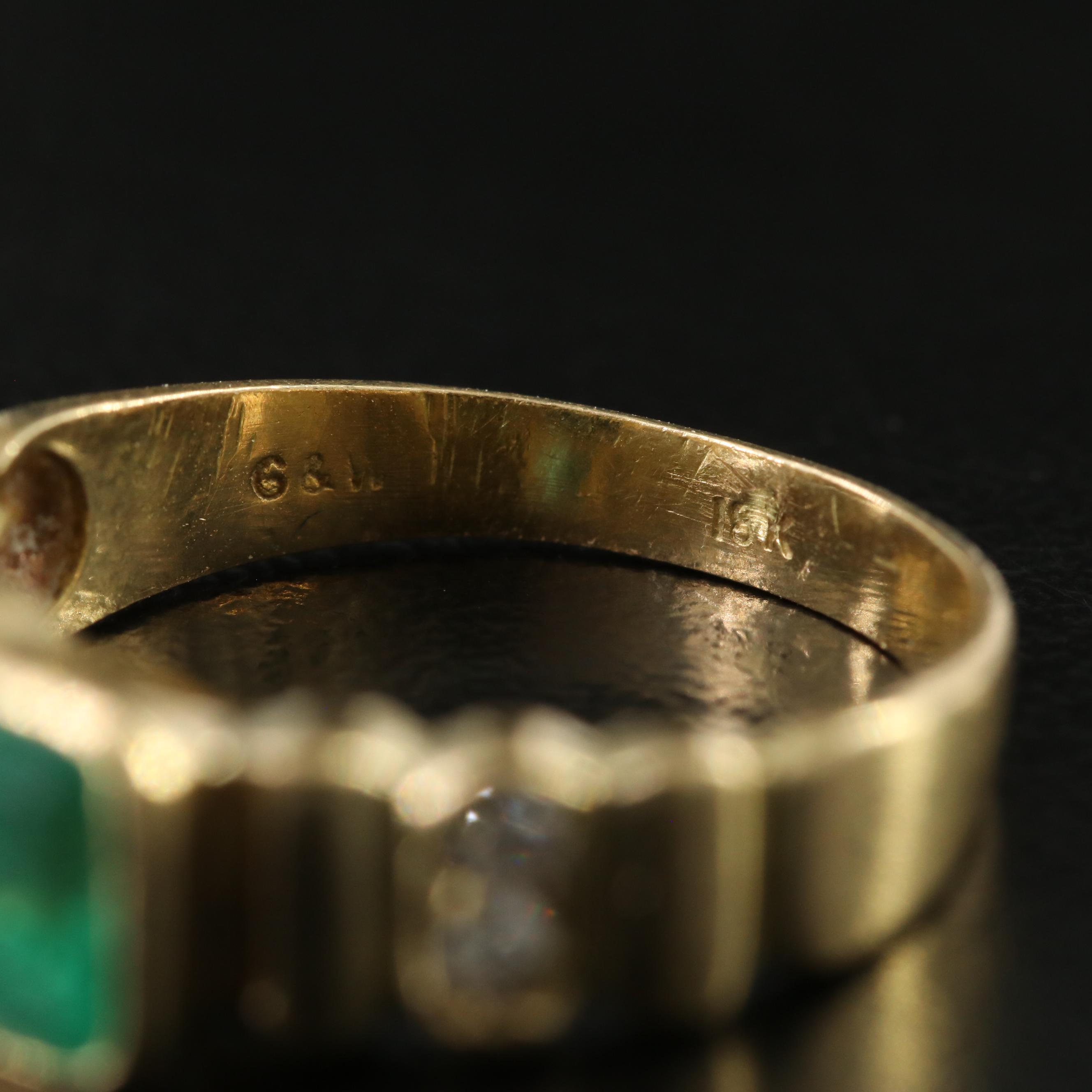 18K 1.15 CT Emerald and Diamond Ring