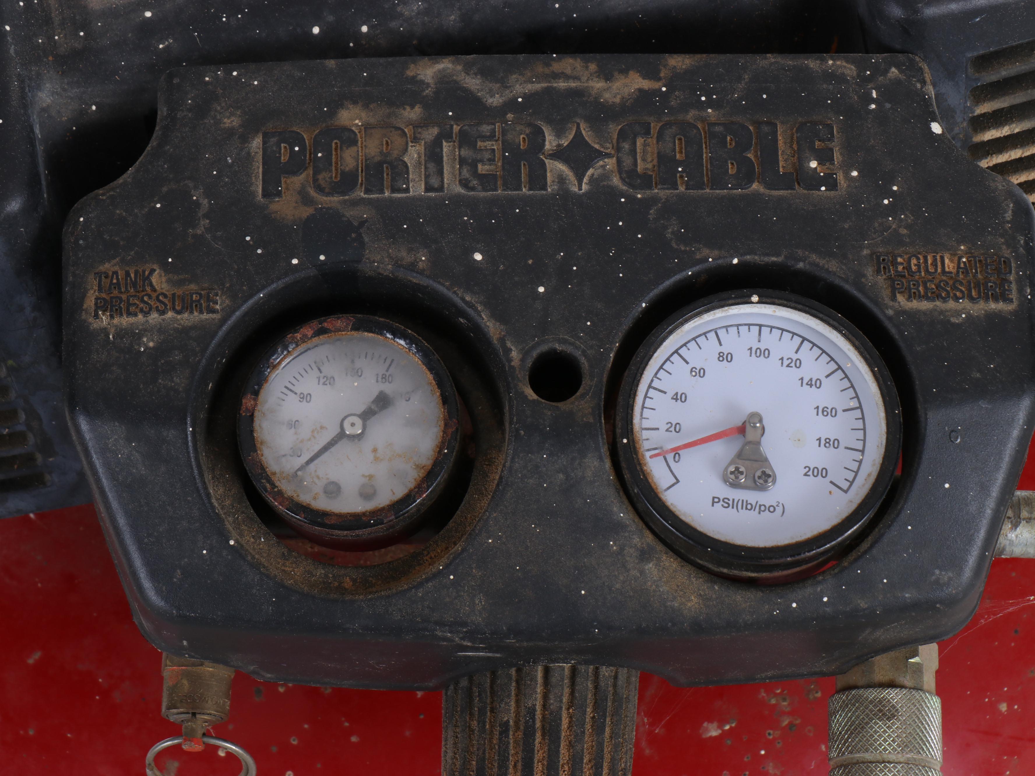 Porter-Cable Pancake Air Compressor with 50" Air Hose, and More