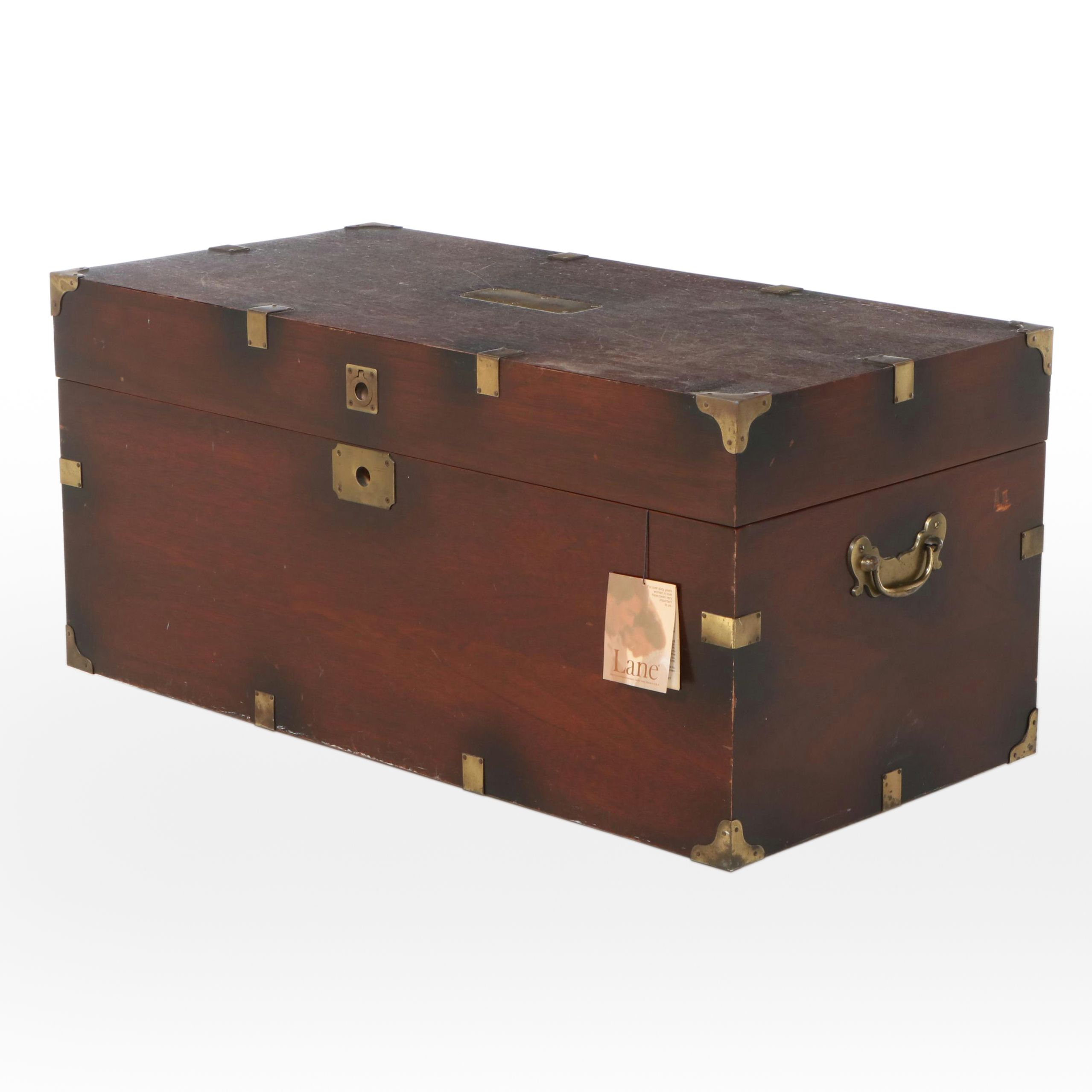 Lane Aroma-Tite Campaign Style Brass-Mounted Mahogany and Cedar Blanket Chest