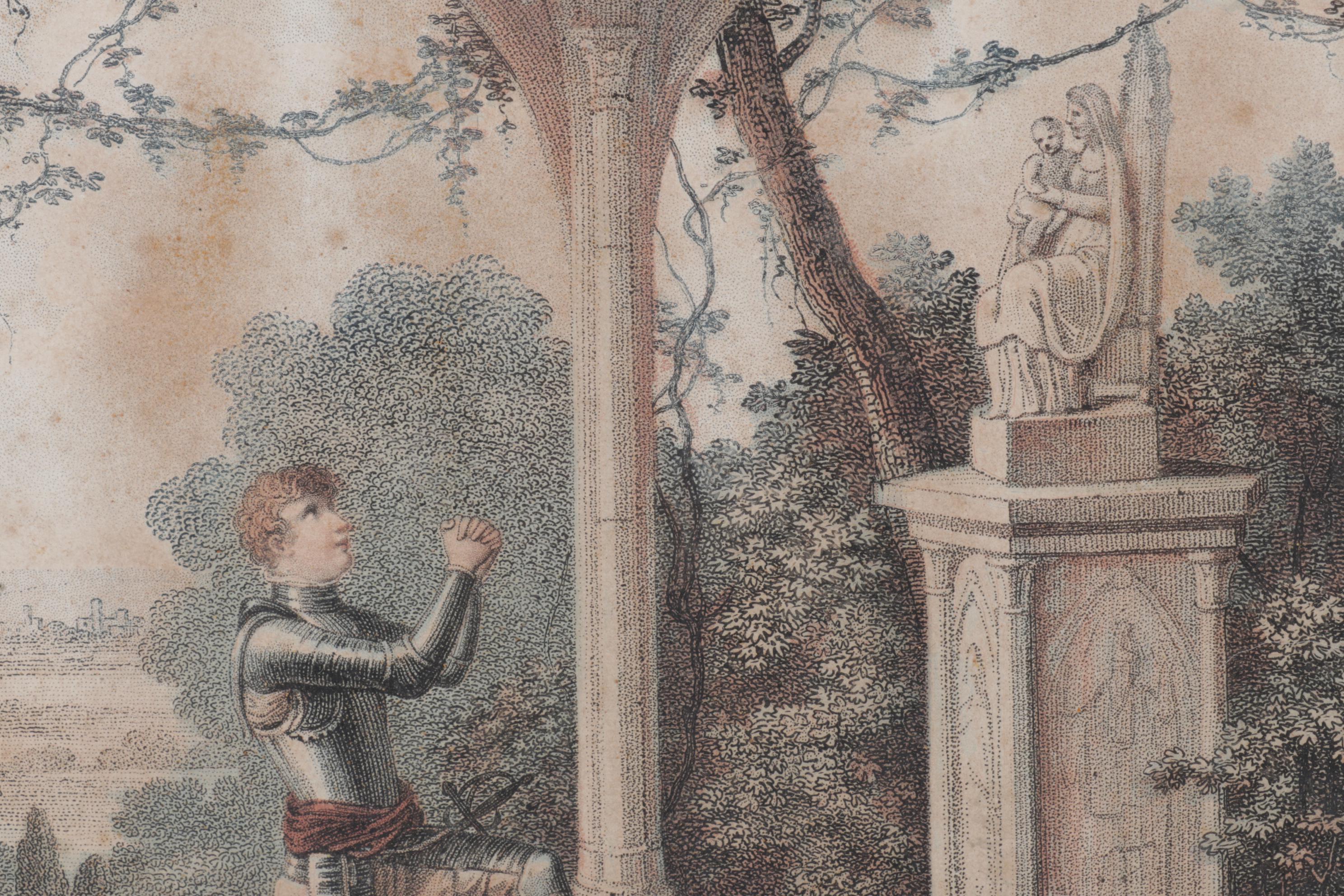 19th Century Intaglio Prints "Le beau Dunois" After Jean Baptiste Mallet