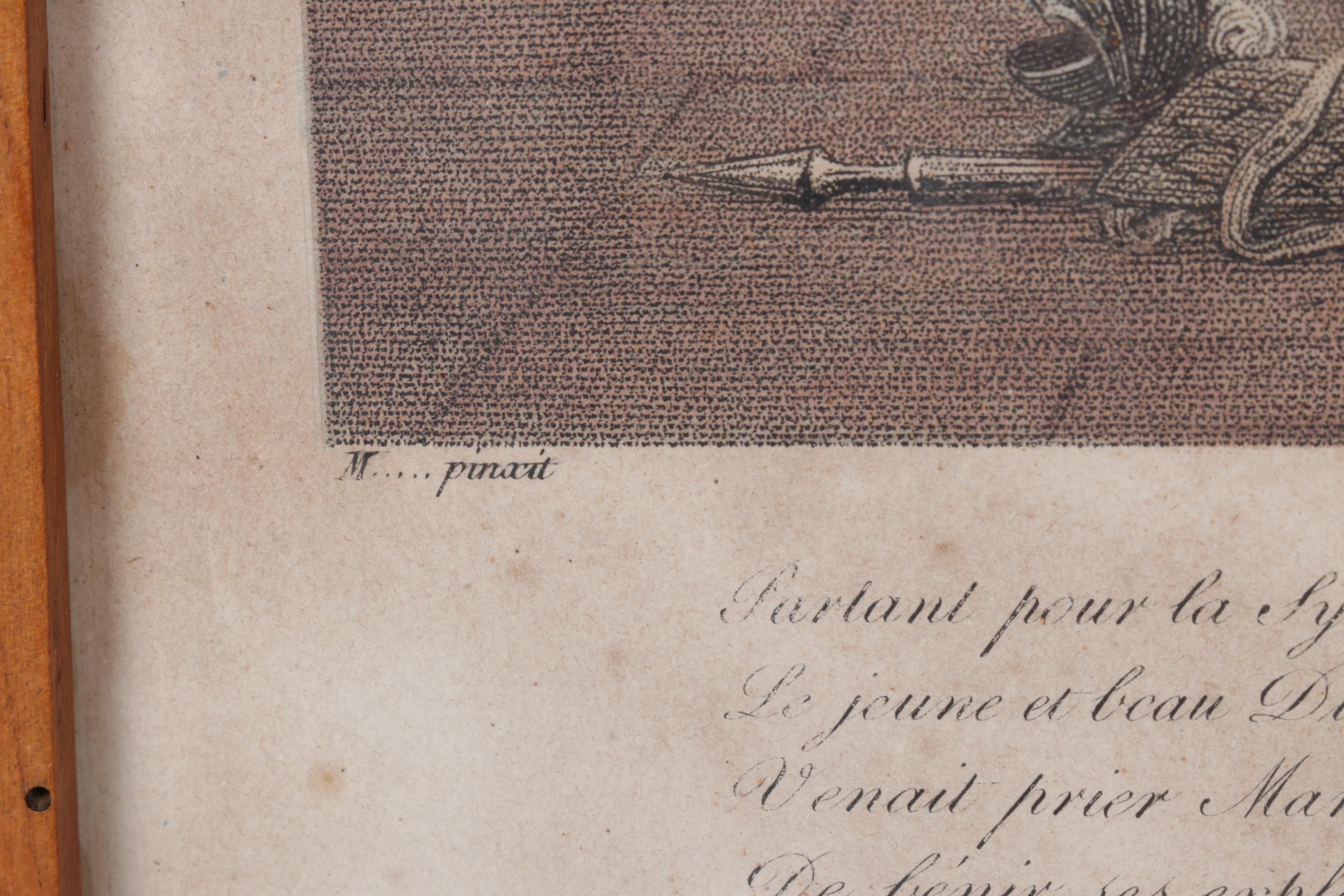 19th Century Intaglio Prints "Le beau Dunois" After Jean Baptiste Mallet