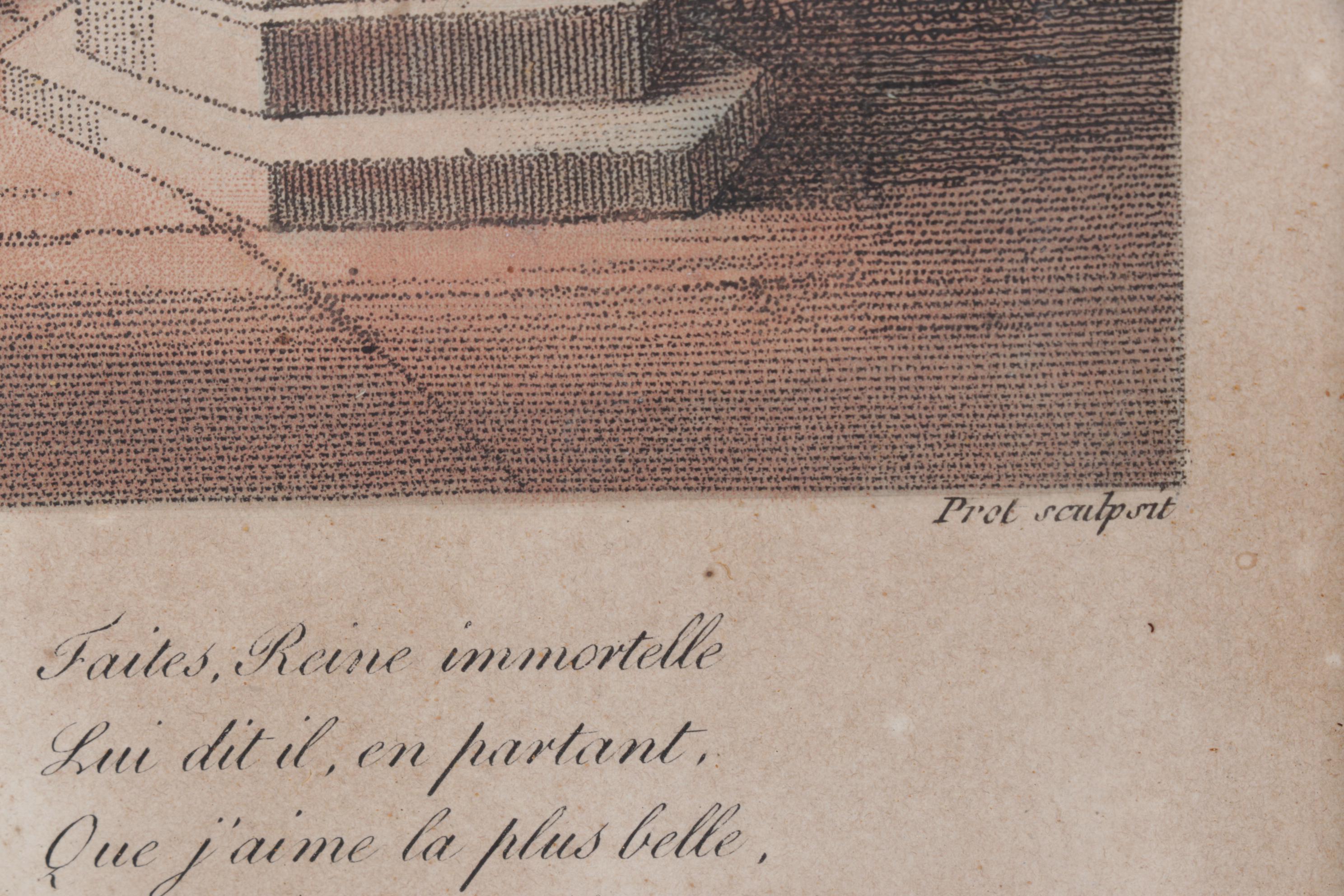 19th Century Intaglio Prints "Le beau Dunois" After Jean Baptiste Mallet