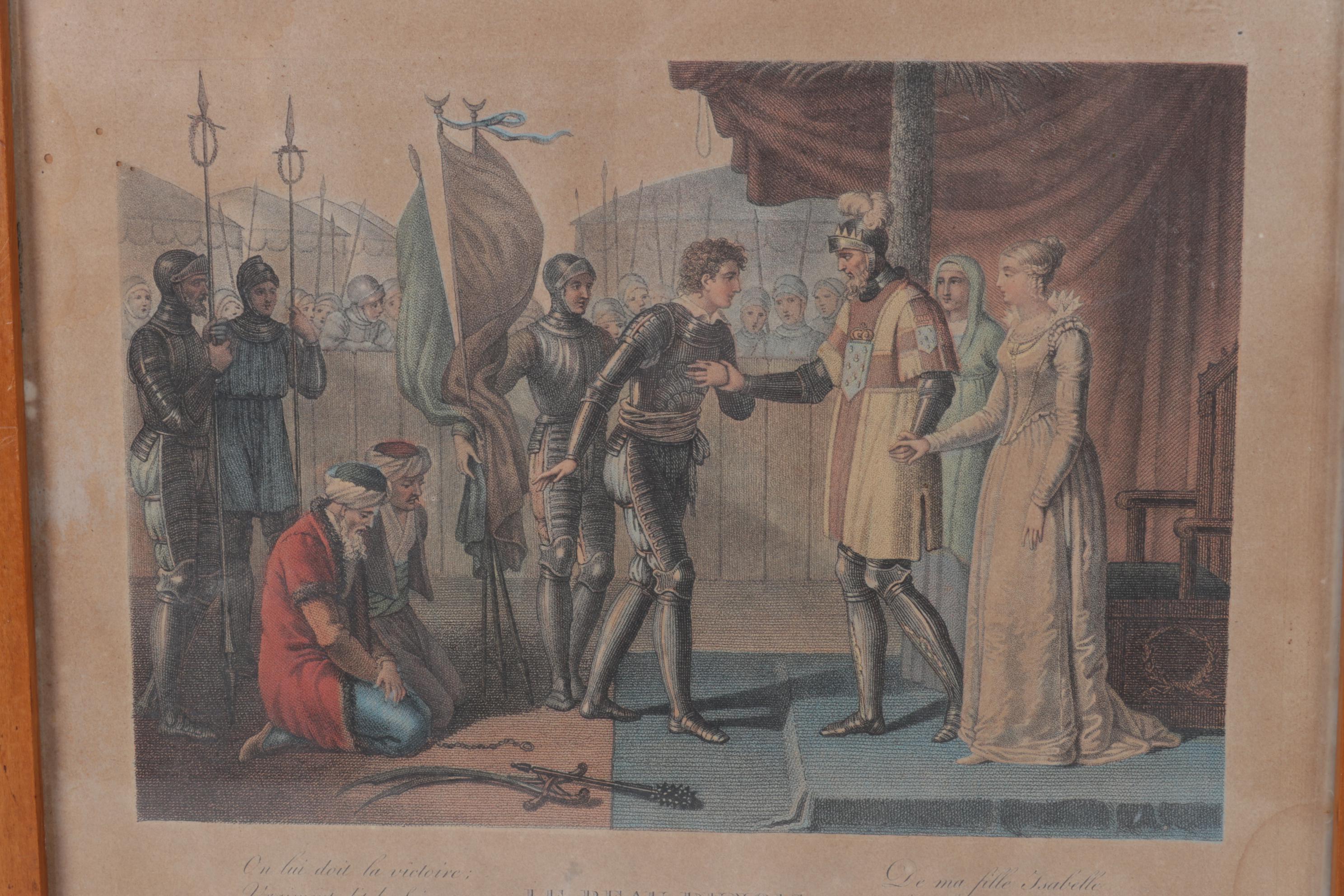 19th Century Intaglio Prints "Le beau Dunois" After Jean Baptiste Mallet