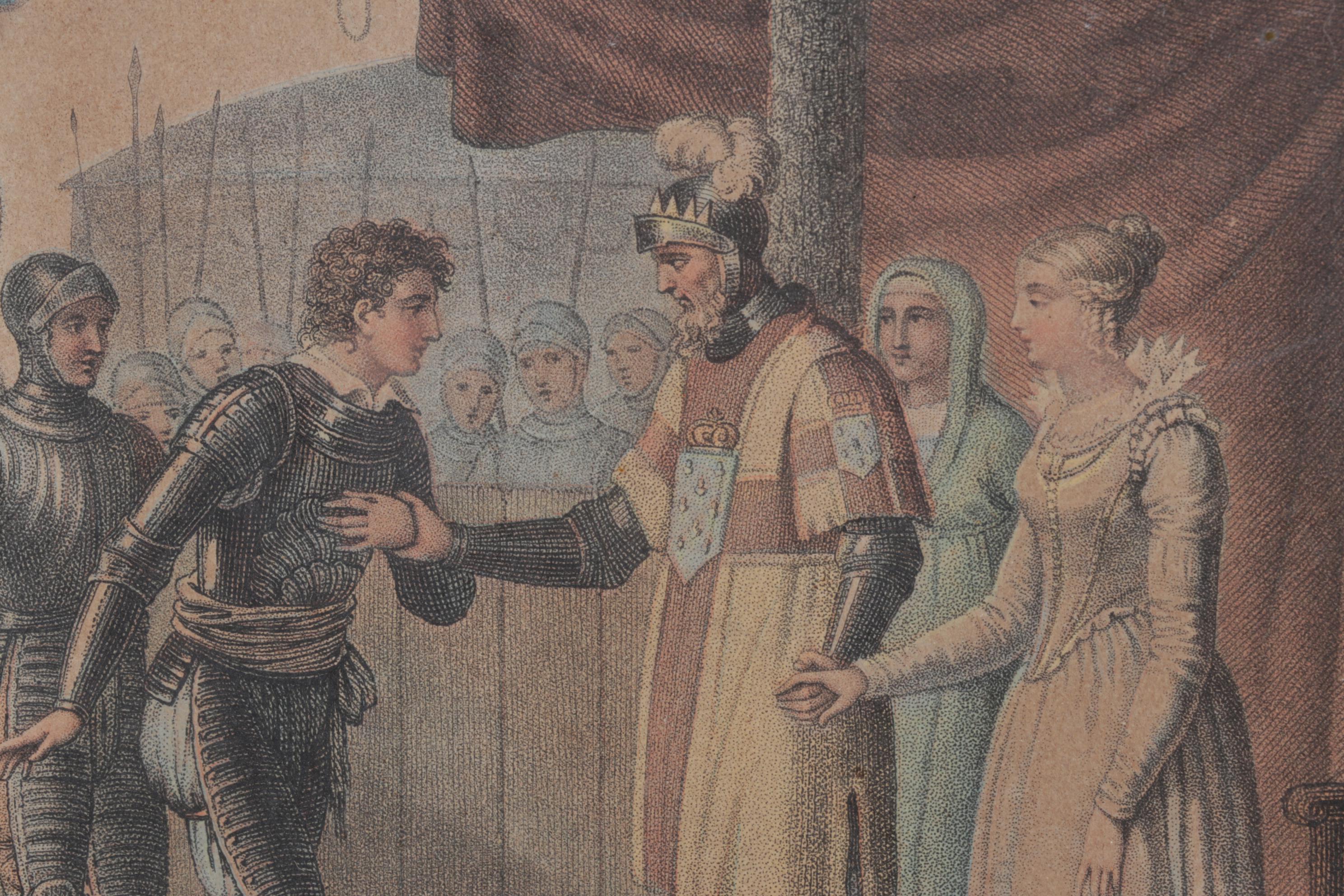 19th Century Intaglio Prints "Le beau Dunois" After Jean Baptiste Mallet