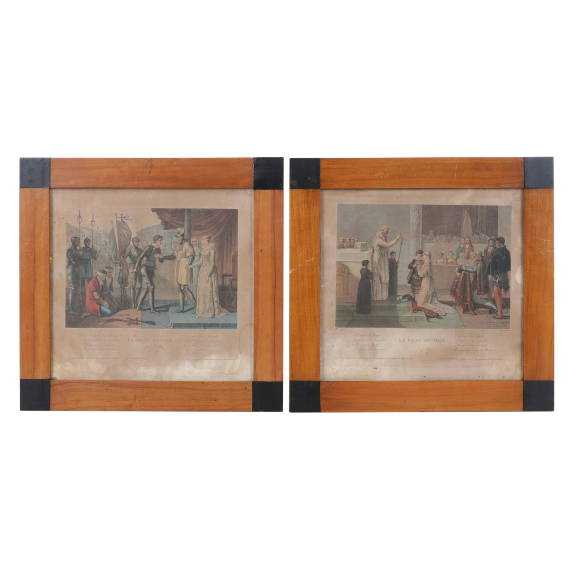 19th Century Intaglio Prints "Le beau Dunois" After Jean Baptiste Mallet