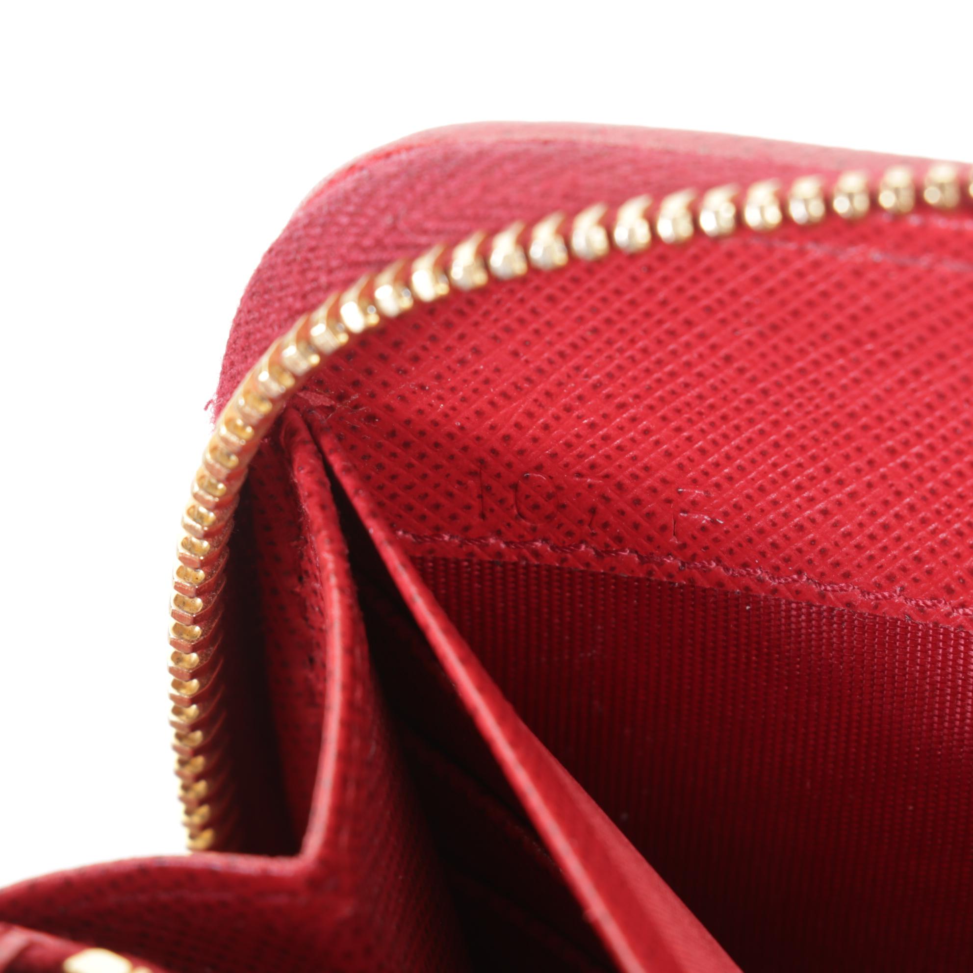 Prada Saffiano Leather Quilted Zip Around Wallet