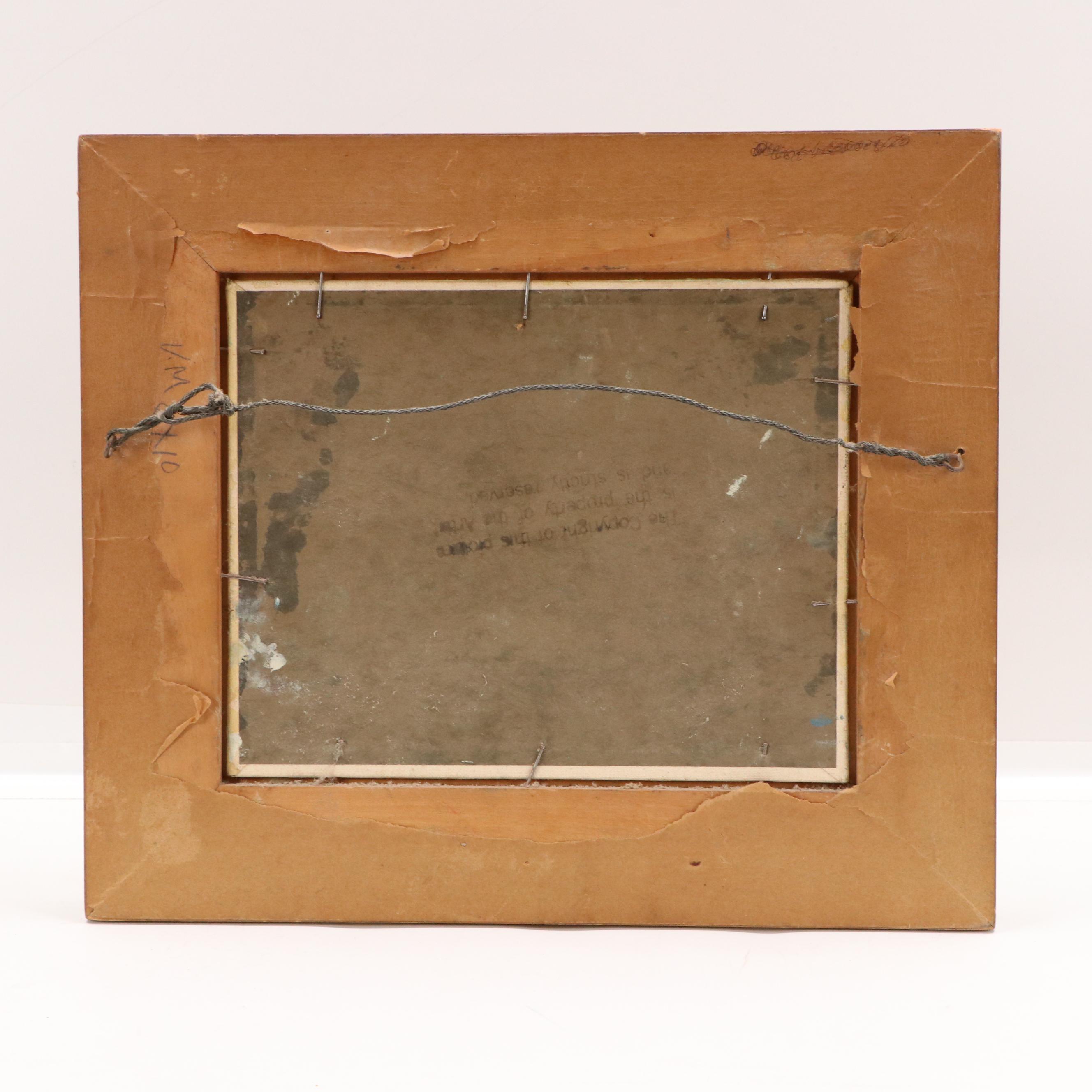 Scenic Oil Painting with Harborscape, Early / Mid-20th Century