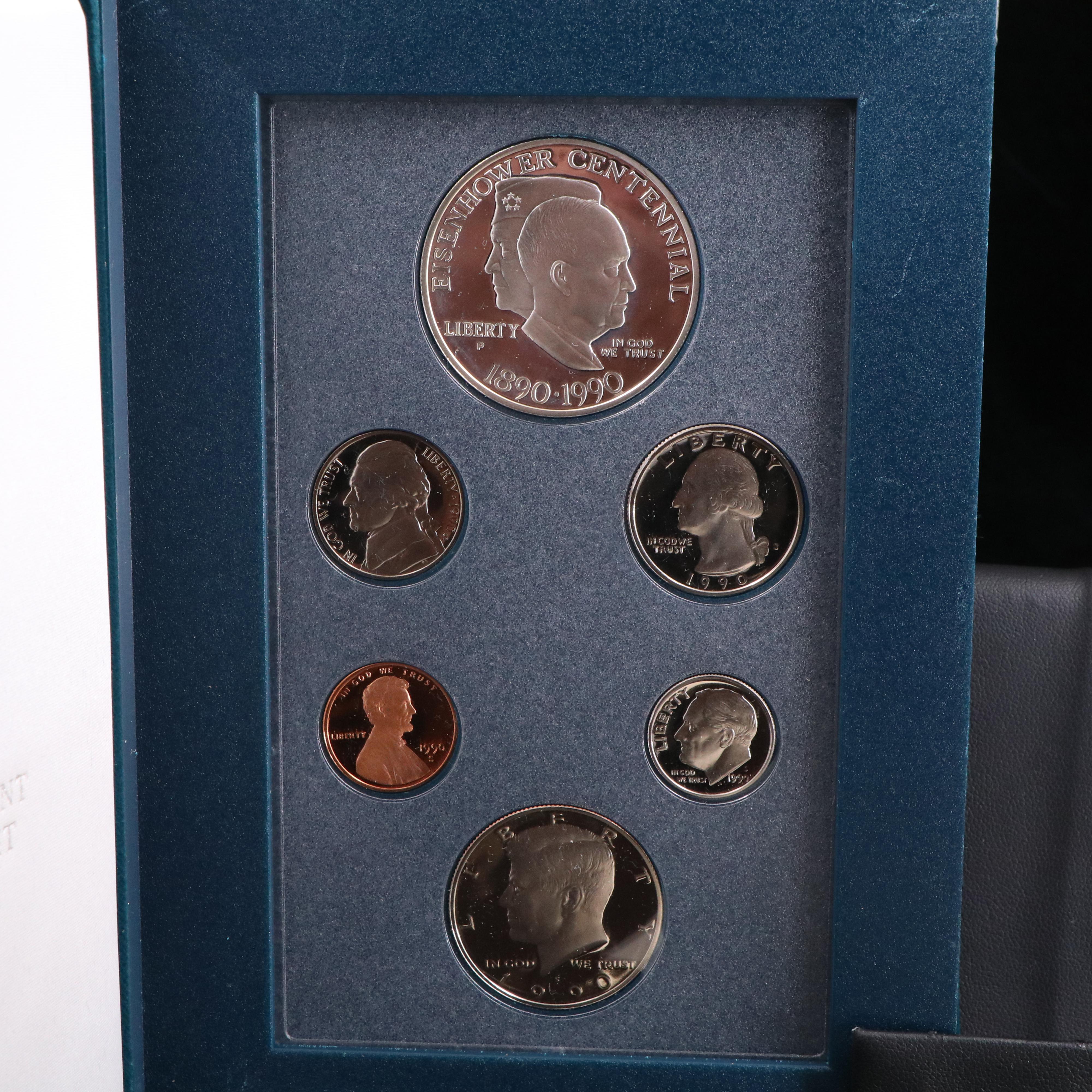 Group of Four U.S. Prestige Proof Sets 1984, 1987, 1988, and 1990
