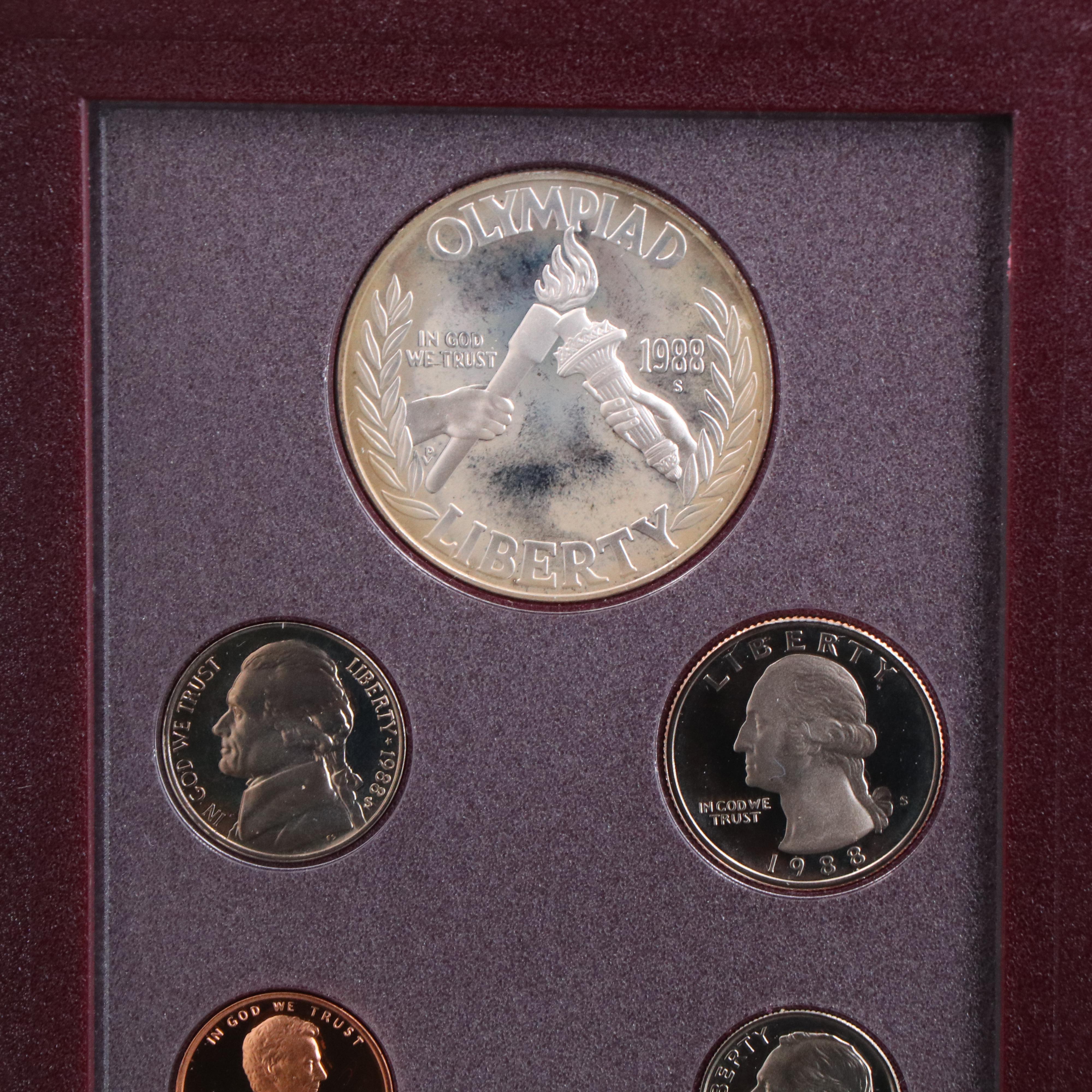 Group of Four U.S. Prestige Proof Sets 1984, 1987, 1988, and 1990