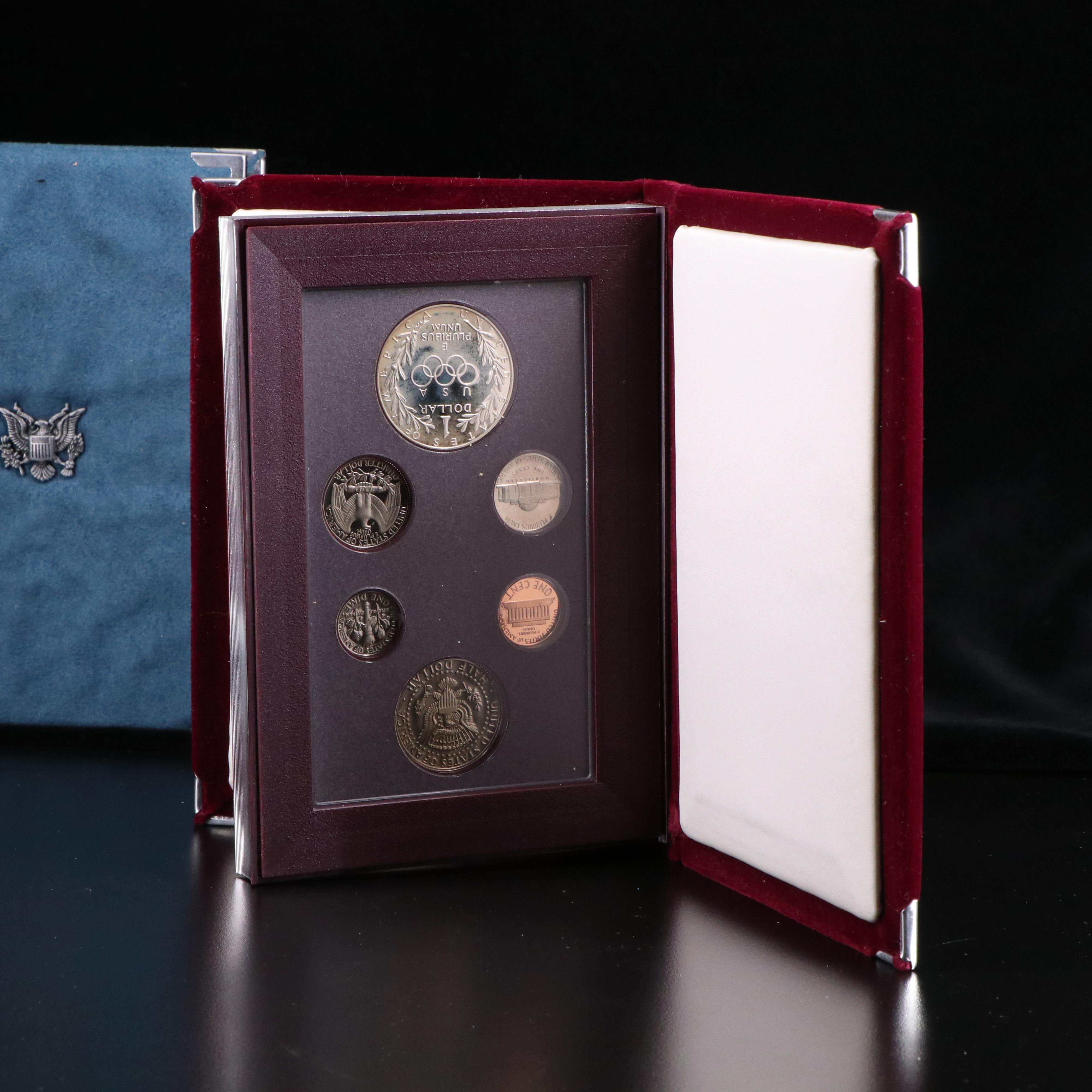 Group of Four U.S. Prestige Proof Sets 1984, 1987, 1988, and 1990