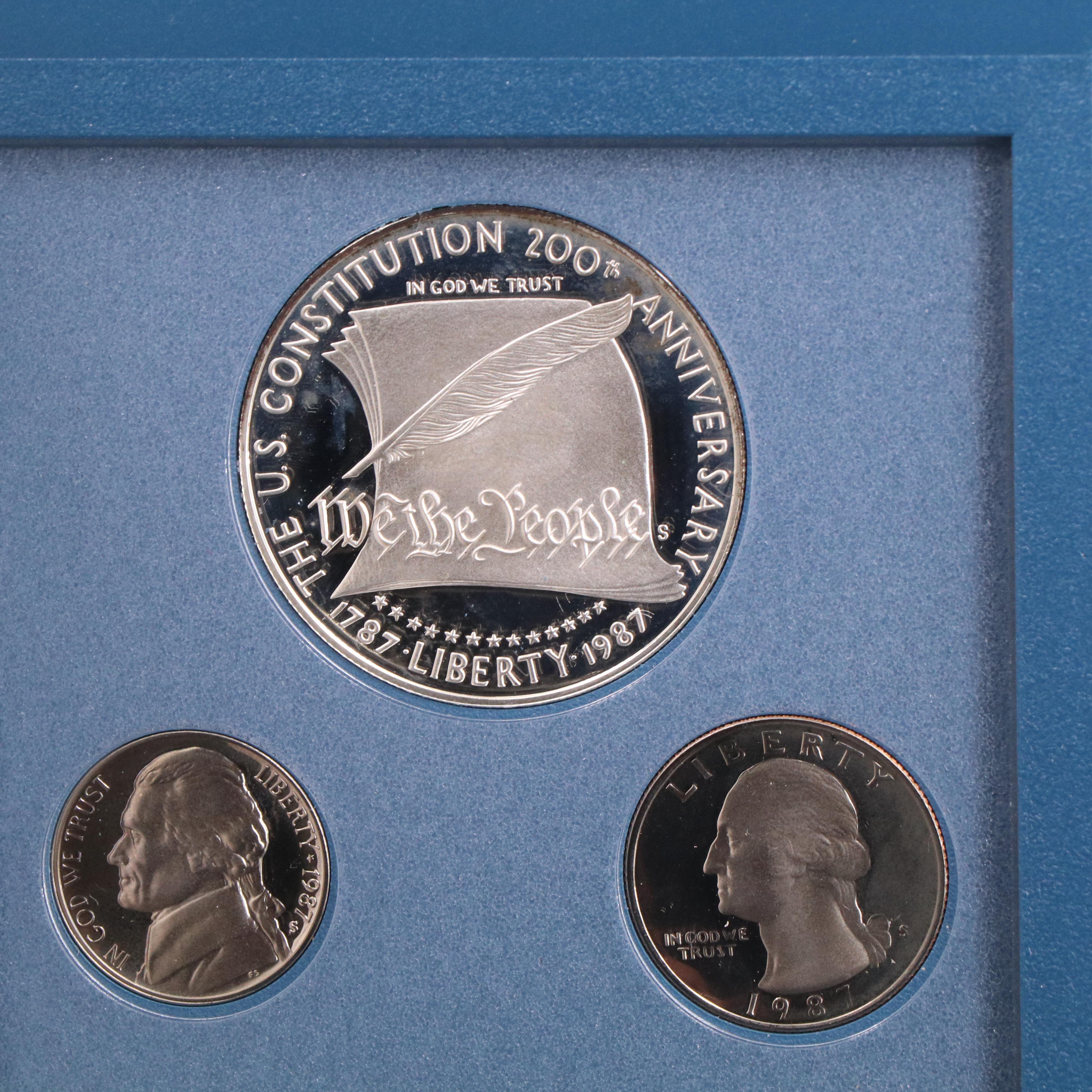 Group of Four U.S. Prestige Proof Sets 1984, 1987, 1988, and 1990