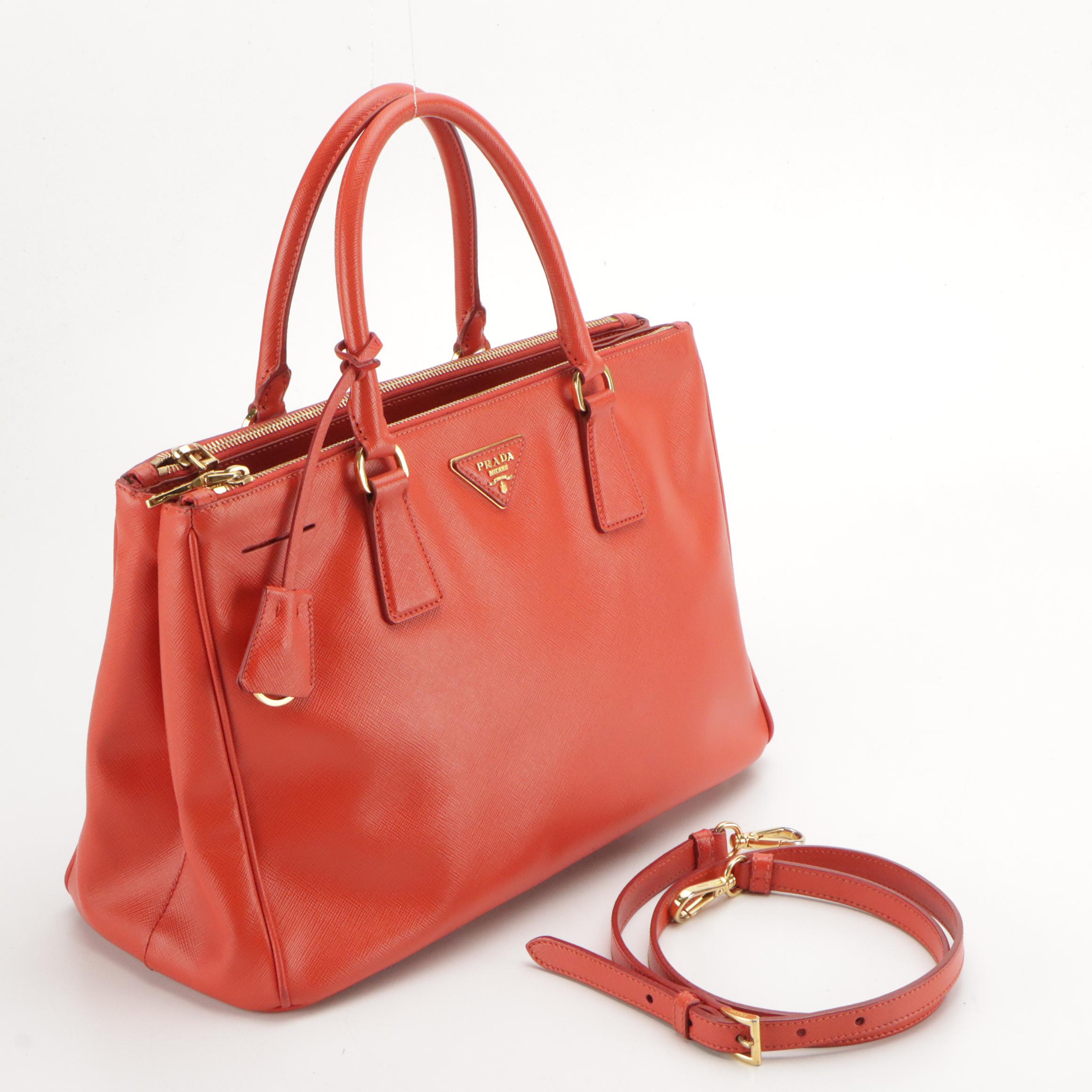 Prada Medium Galleria Double Zip Two-Way Bag in Saffiano Leather
