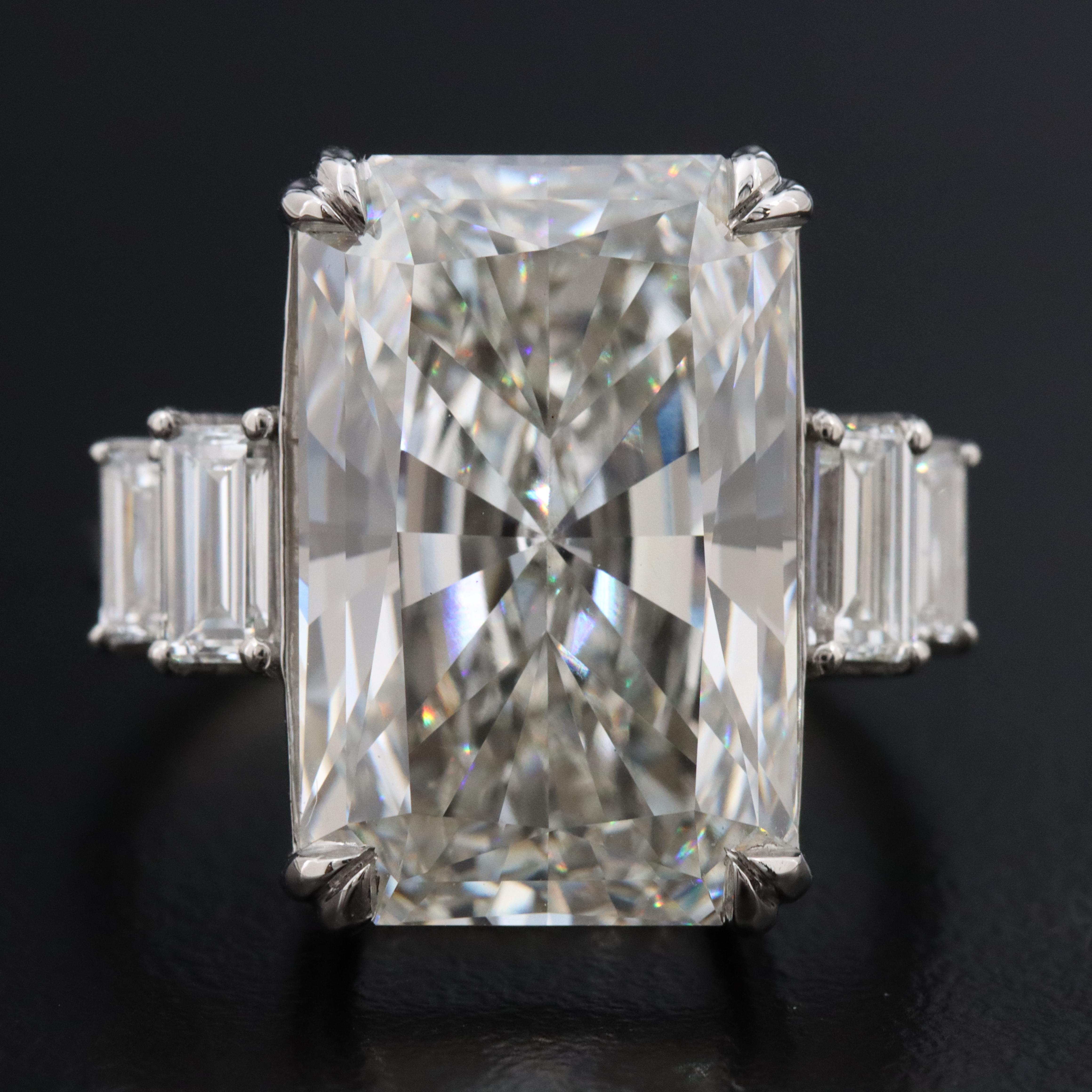 Platinum 11.34 CTW Lab Grown Diamond Ring with IGI Report