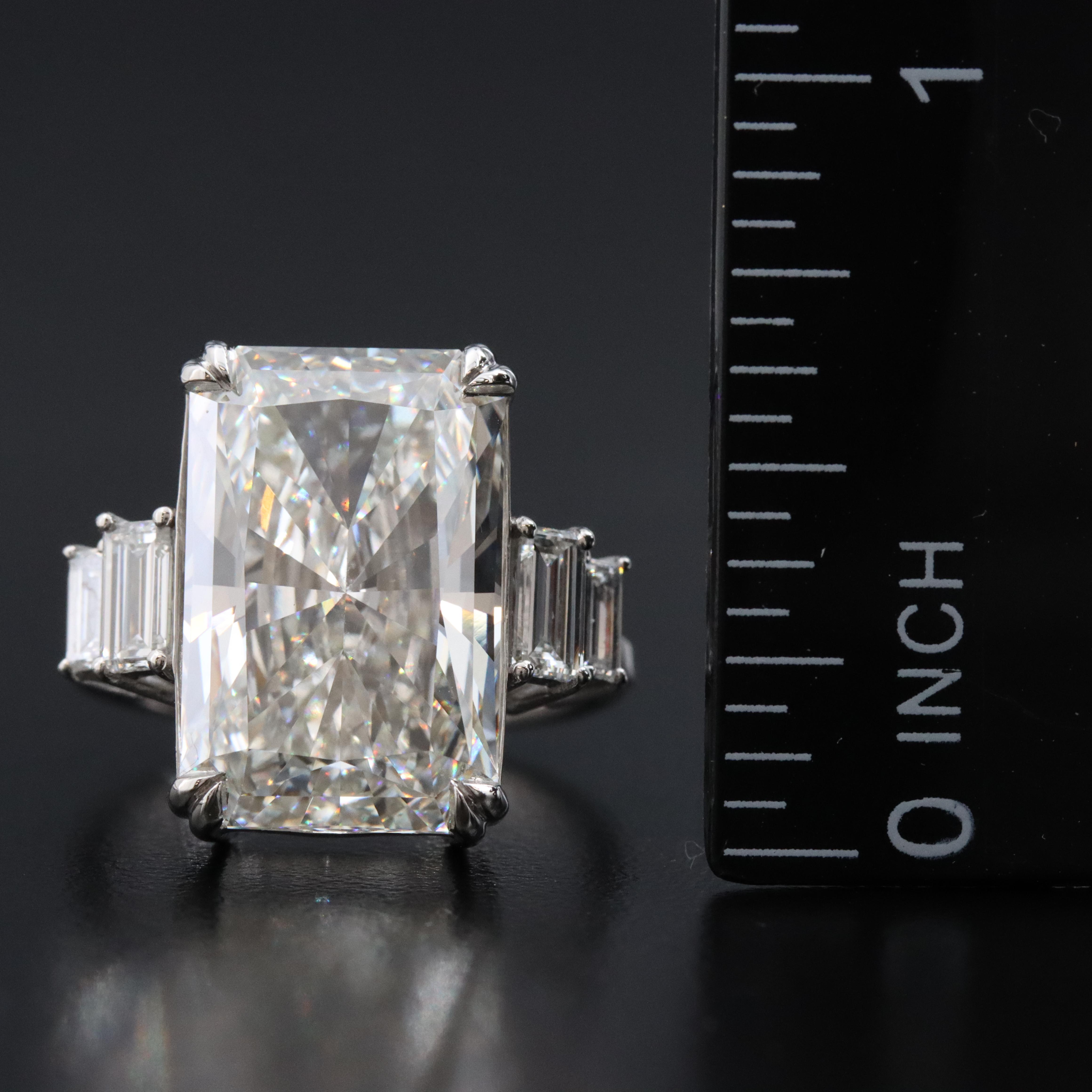 Platinum 11.34 CTW Lab Grown Diamond Ring with IGI Report