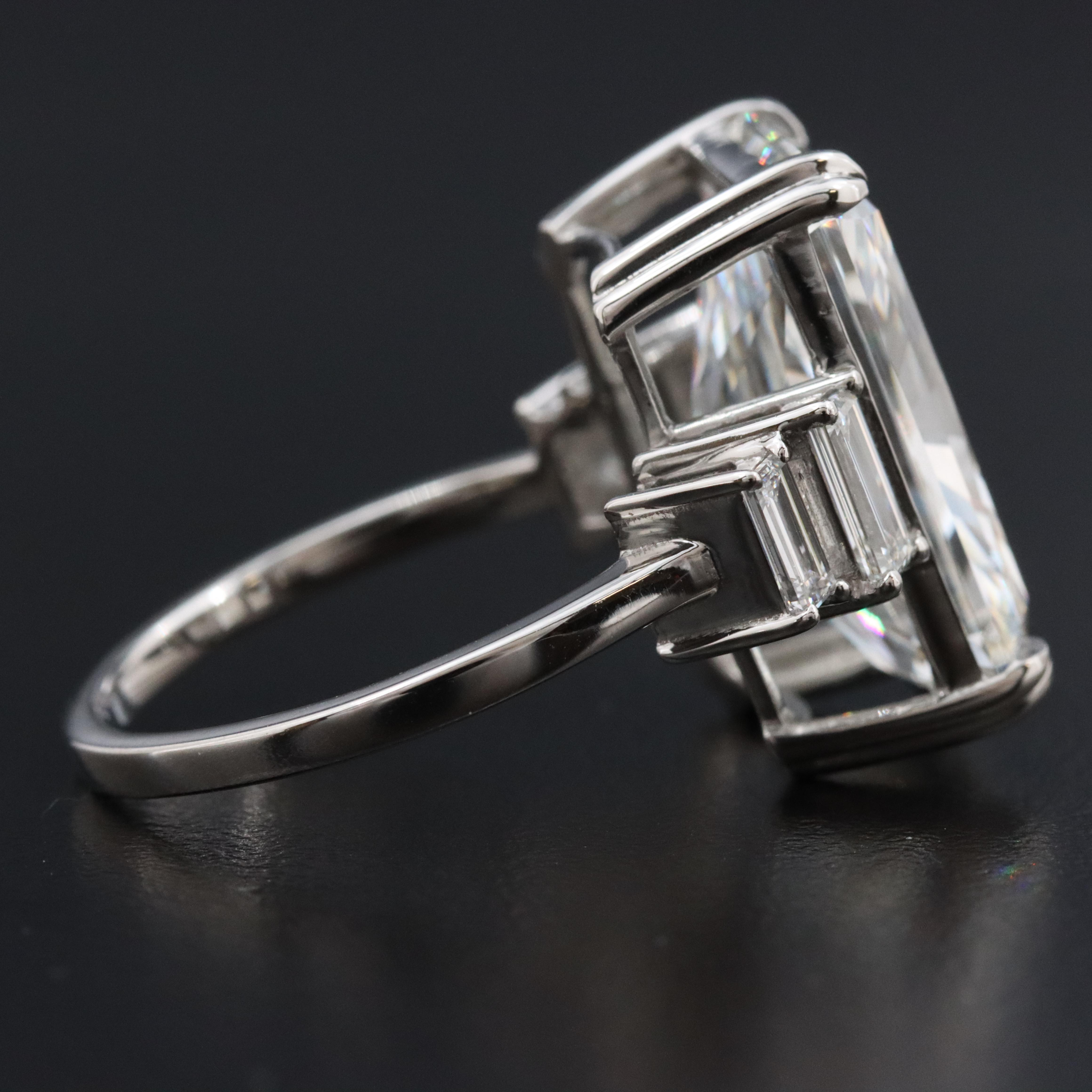 Platinum 11.34 CTW Lab Grown Diamond Ring with IGI Report