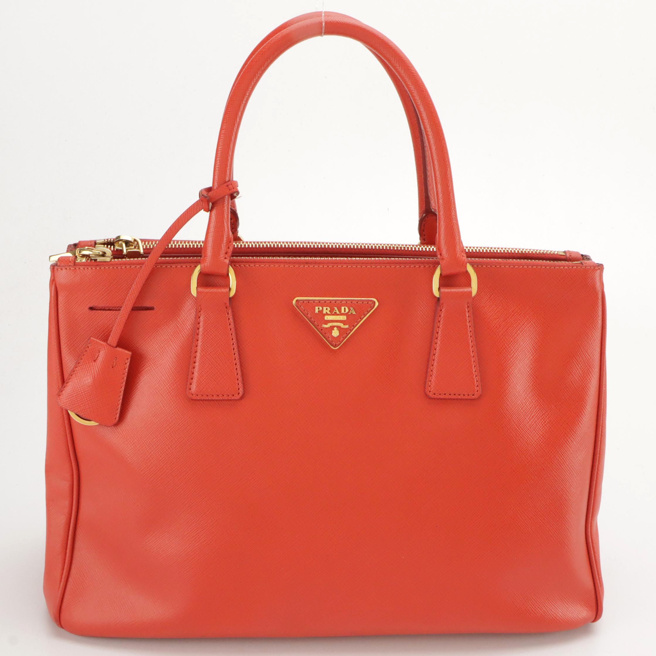 Prada Medium Galleria Double Zip Two-Way Bag in Saffiano Leather