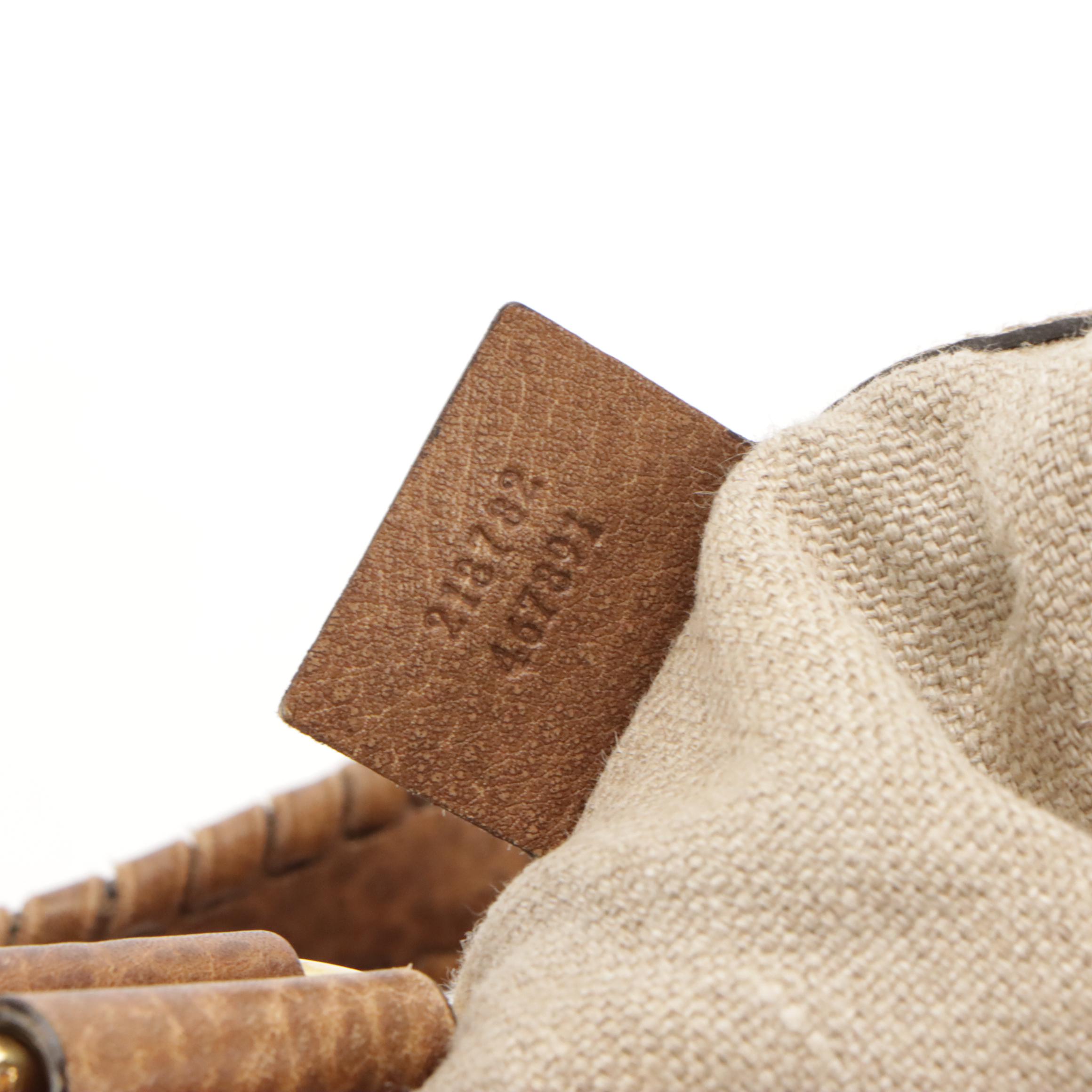 Gucci Charlotte Hobo Bag in Mocha Brown Grained Leather with Braided Accents