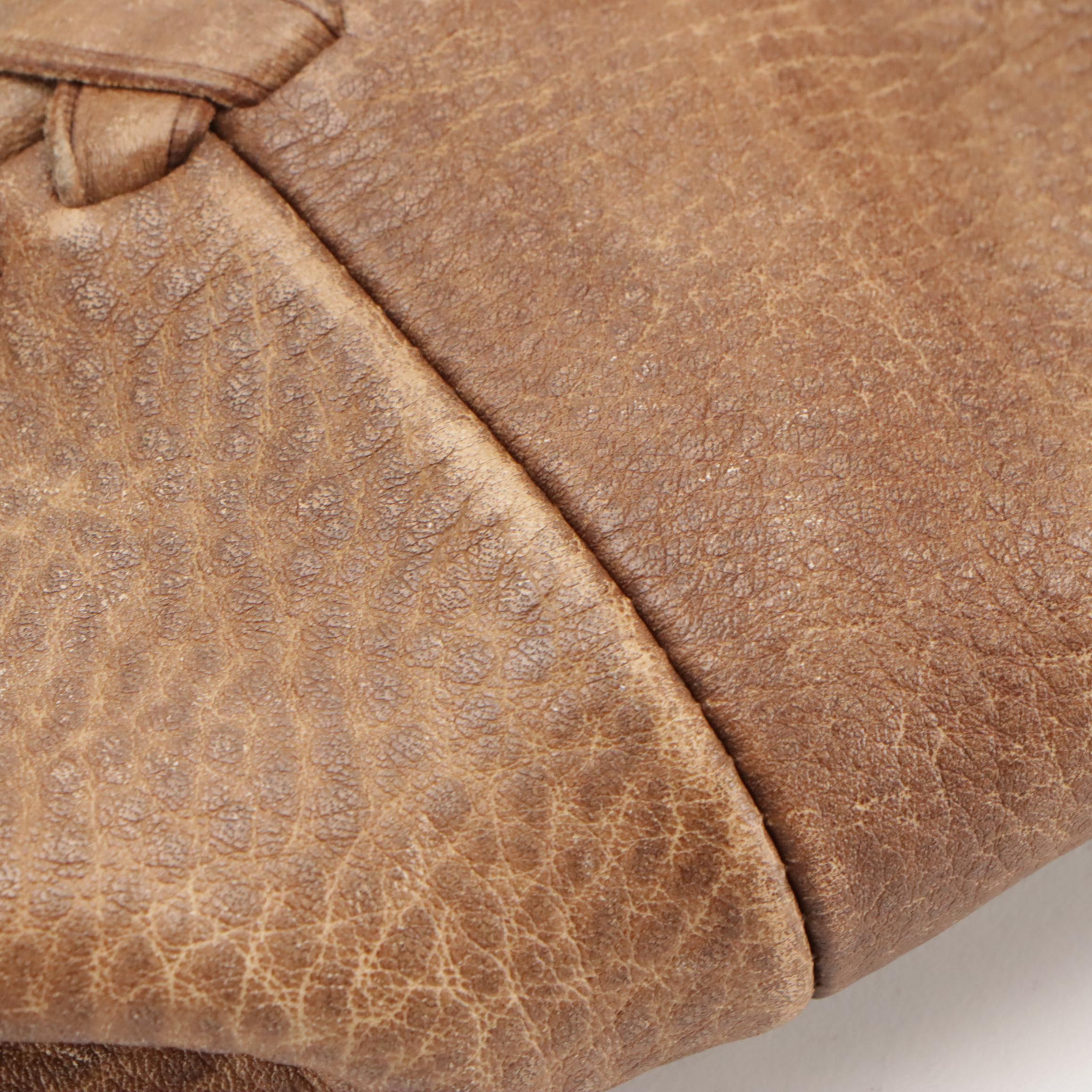 Gucci Charlotte Hobo Bag in Mocha Brown Grained Leather with Braided Accents