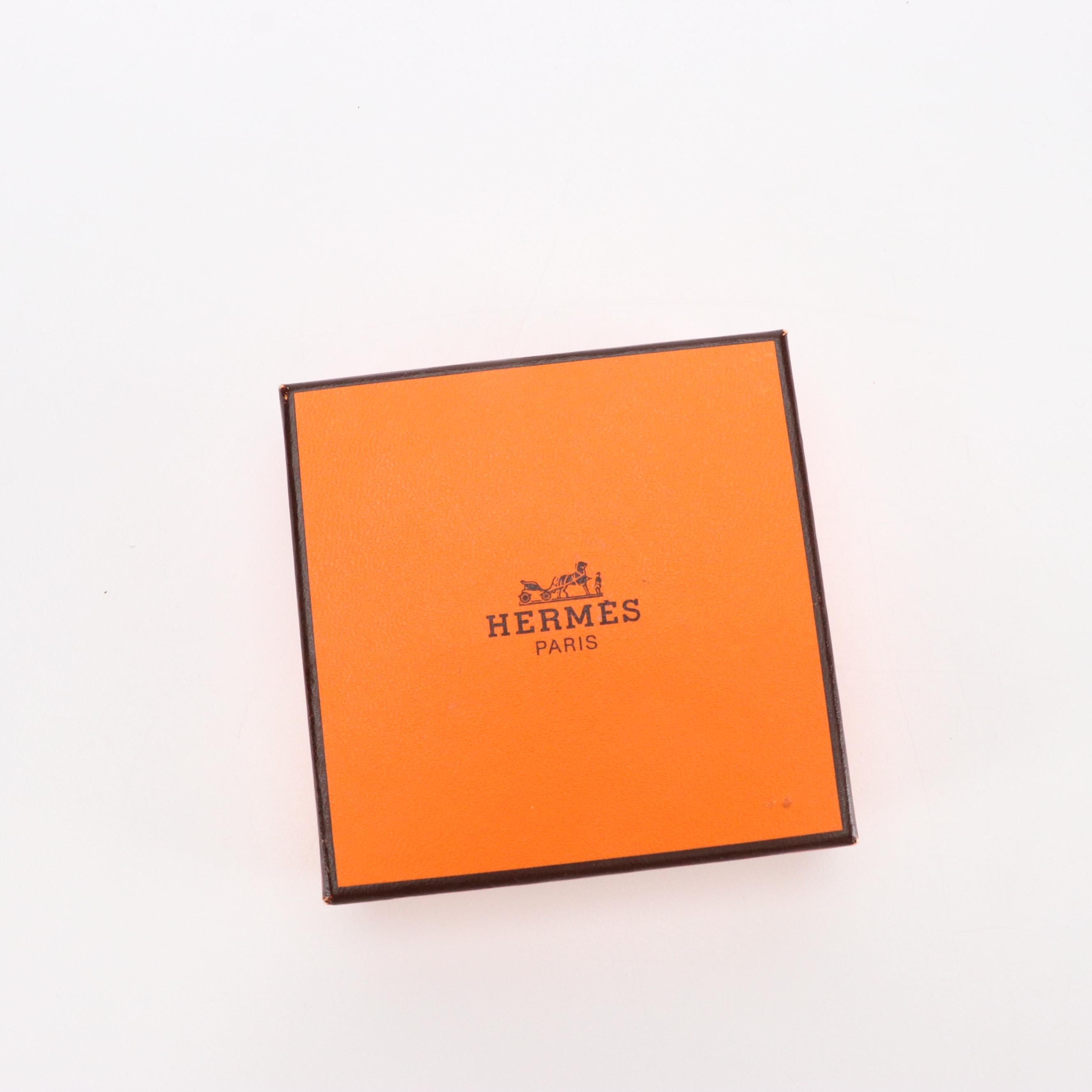 Hermès Horse and Clouds Motif Narrow Enamel Bangle in Box