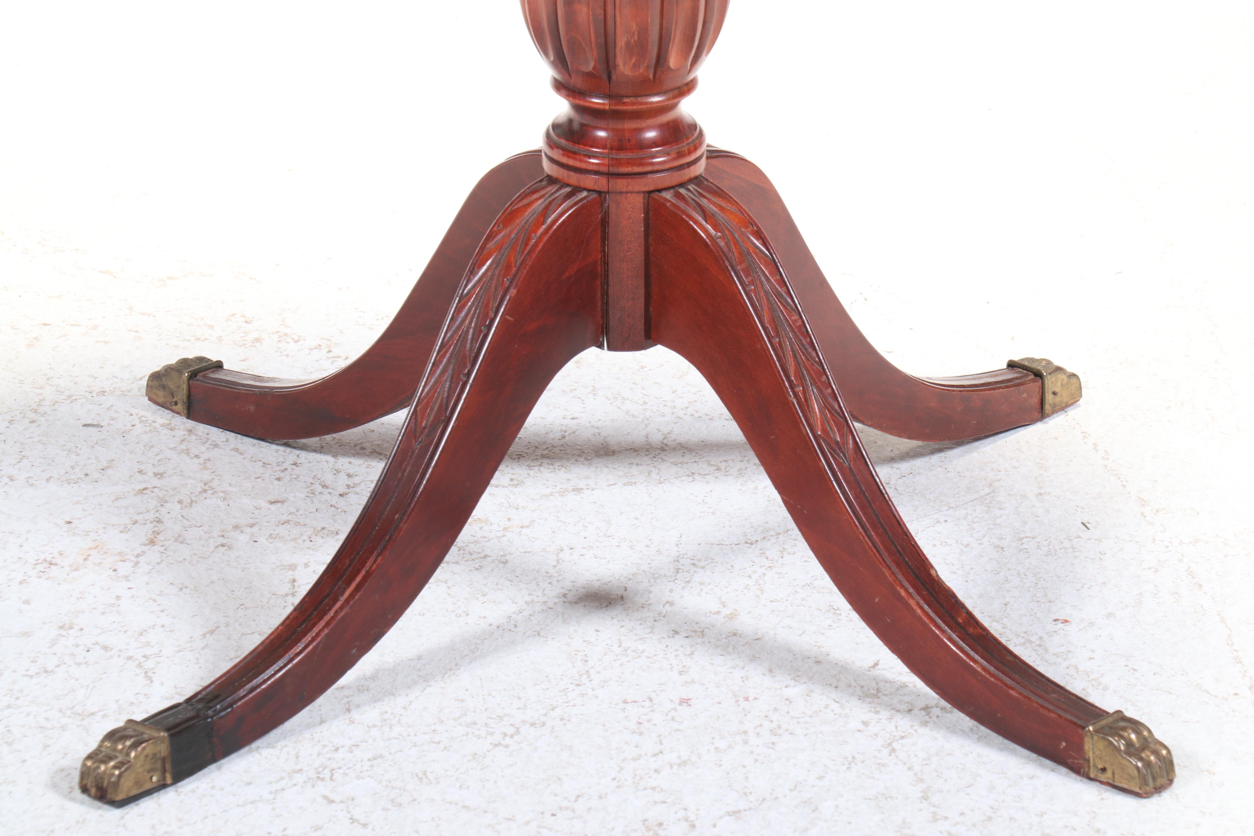 Duncan Phyfe Style Mahogany Drum Table, Mid to Late 20th Century