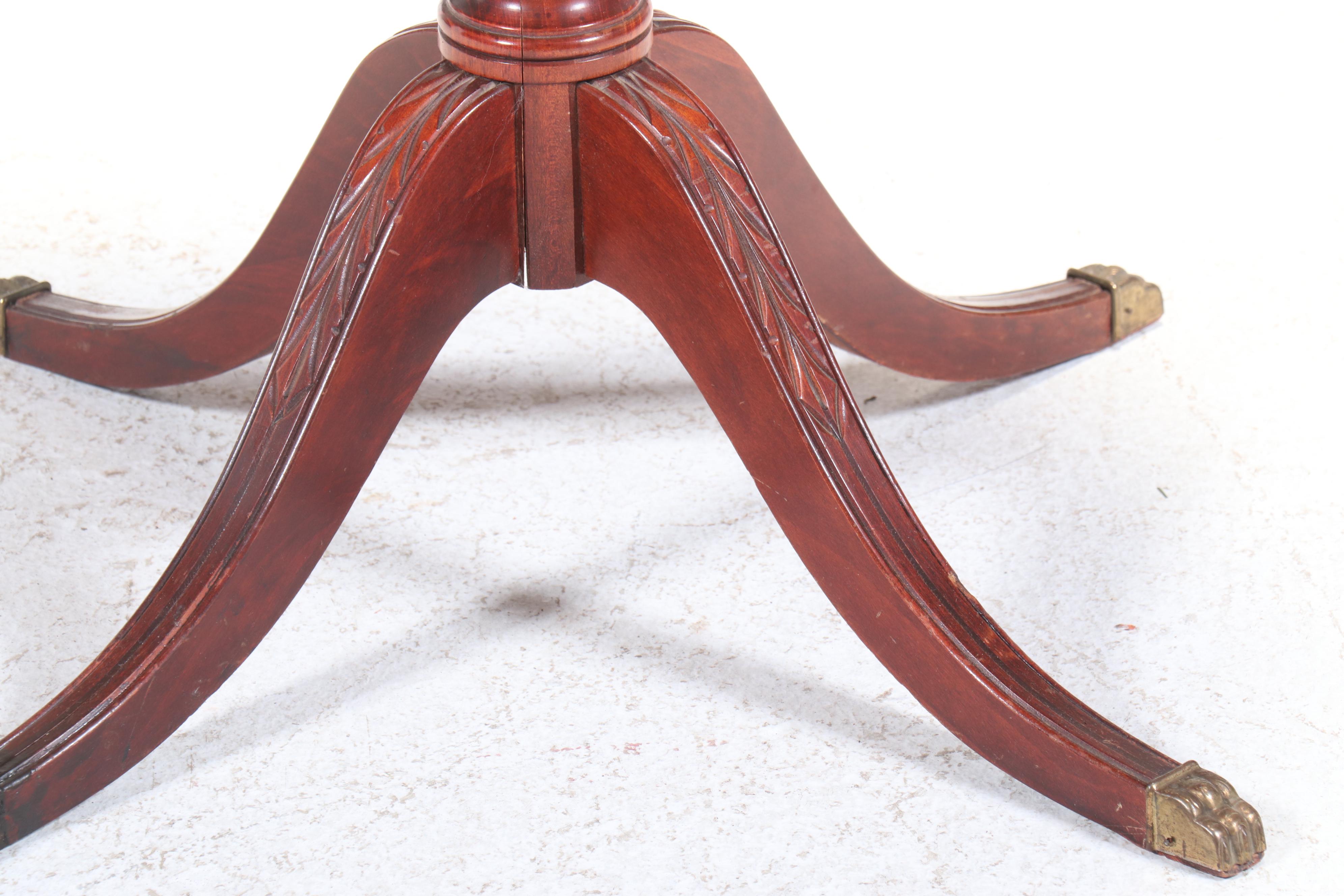 Duncan Phyfe Style Mahogany Drum Table, Mid to Late 20th Century