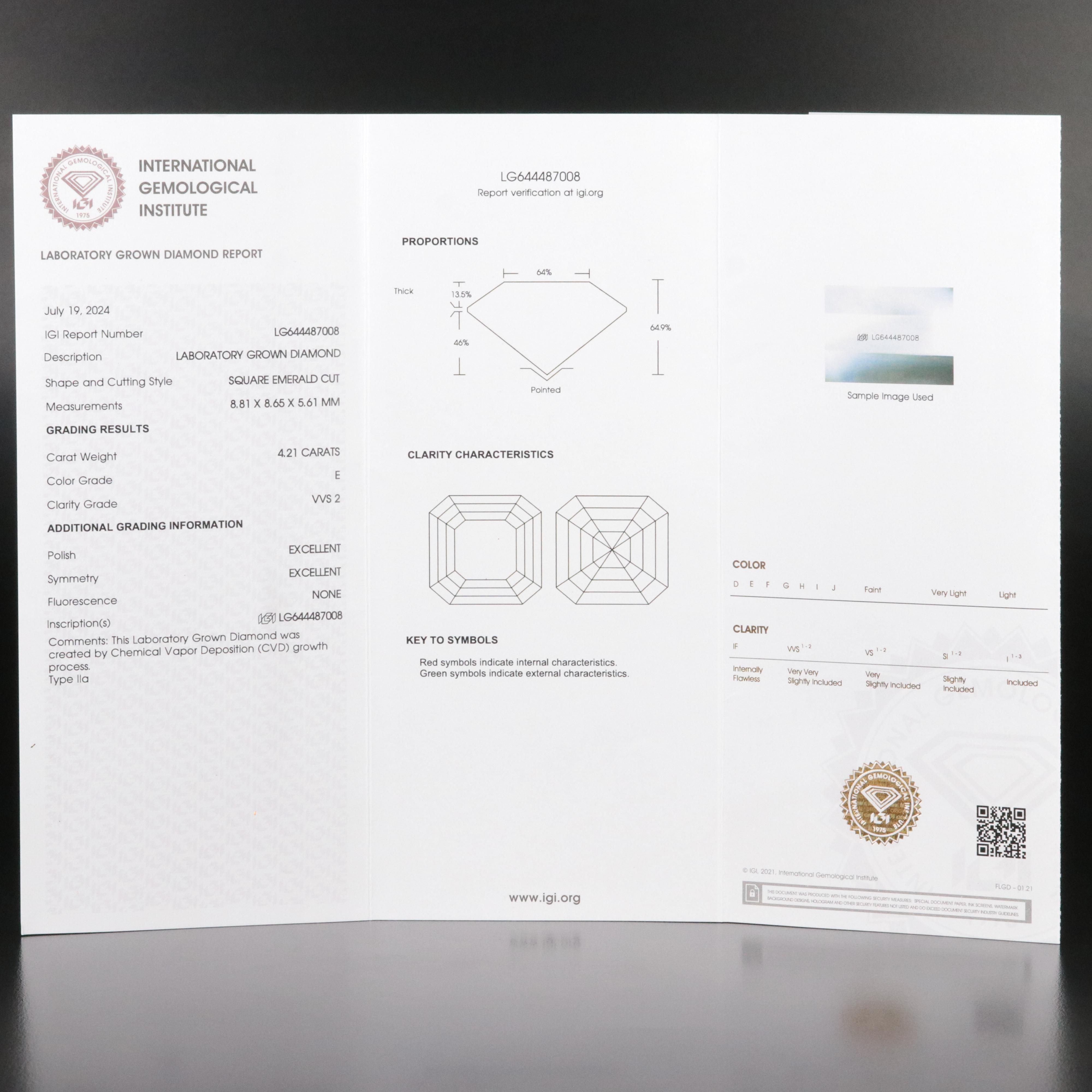 14K 4.49 CTW Lab Grown Diamond Ring with IGI Report