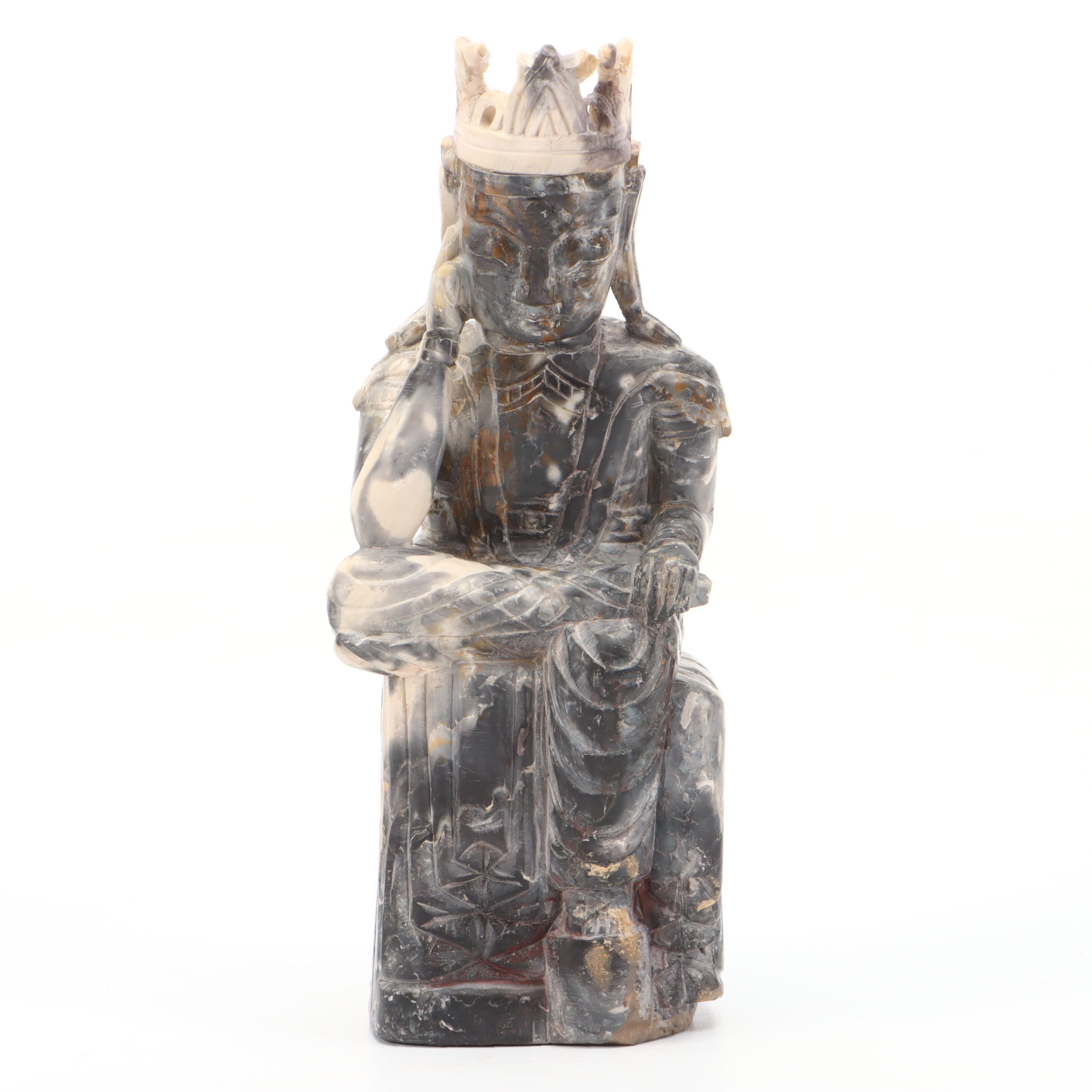 Korean Carved Soapstone "Maitreya" Figurine