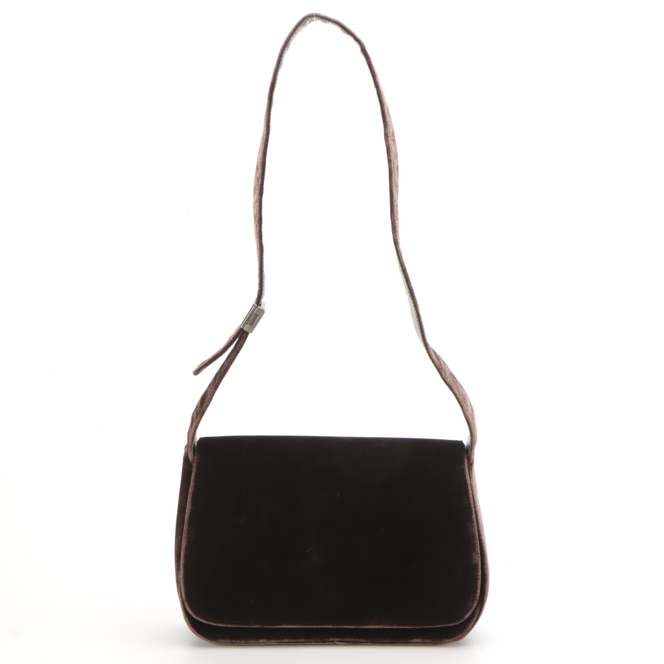 Prada Velvet and Leather Shoulder Bag