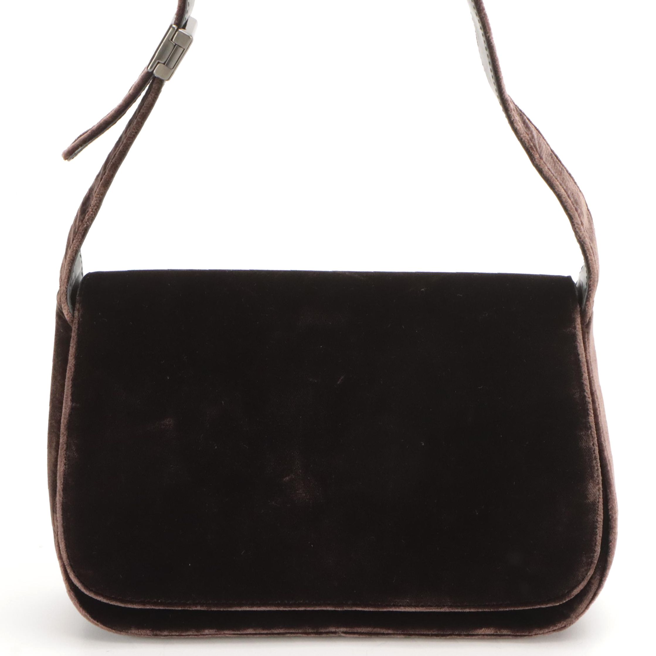 Prada Velvet and Leather Shoulder Bag