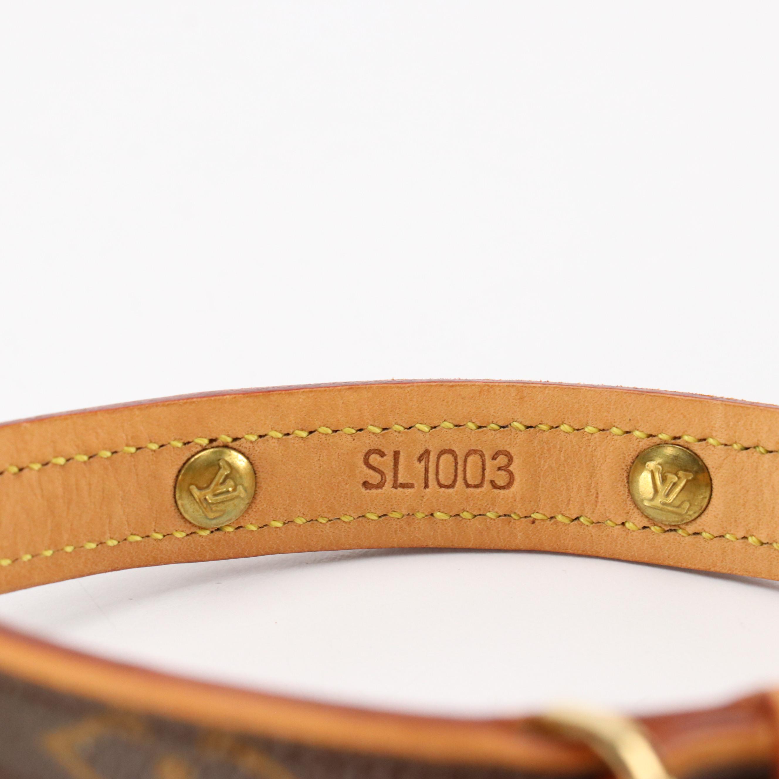 Louis Vuitton Small Pet Collar in Monogram Canvas and Vachetta Leather, With Box
