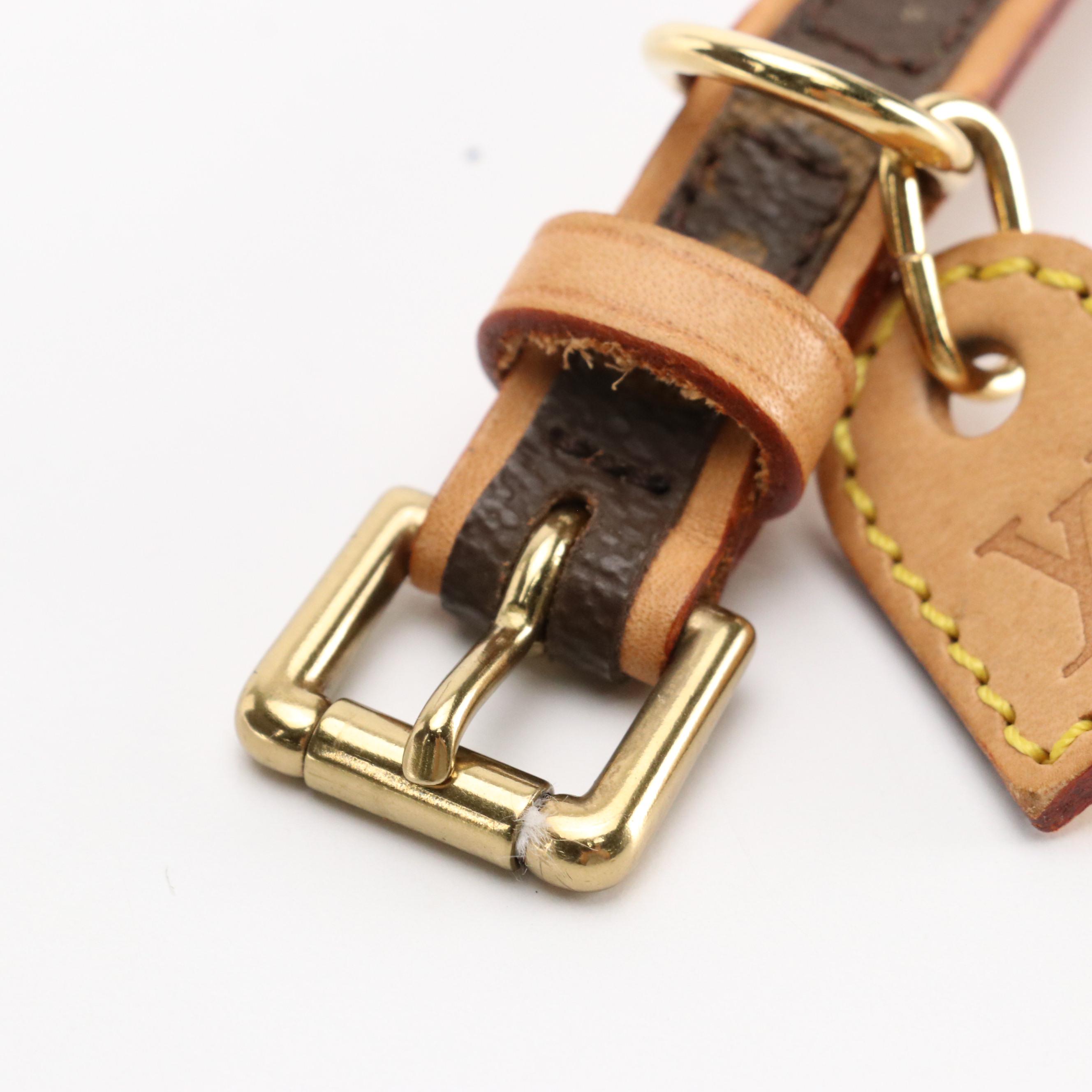Louis Vuitton Small Pet Collar in Monogram Canvas and Vachetta Leather, With Box
