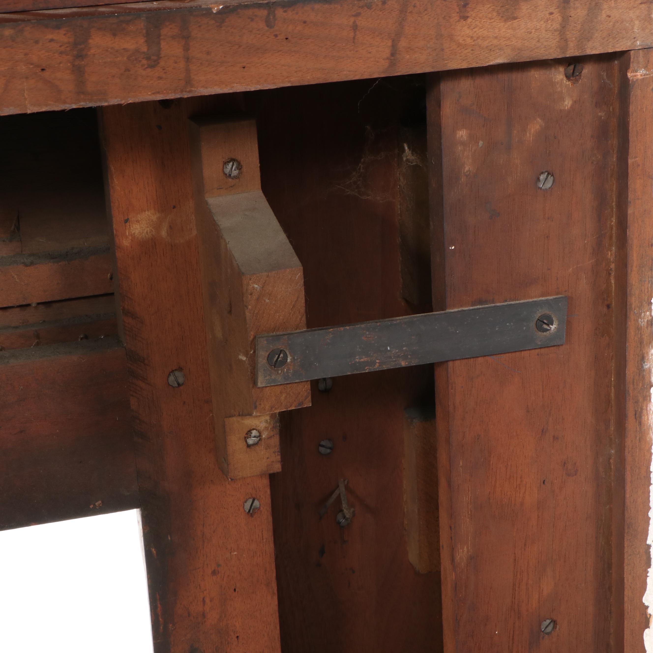Victorian Carved Mahogany Fireplace Mantel with Mirror, 19th Century