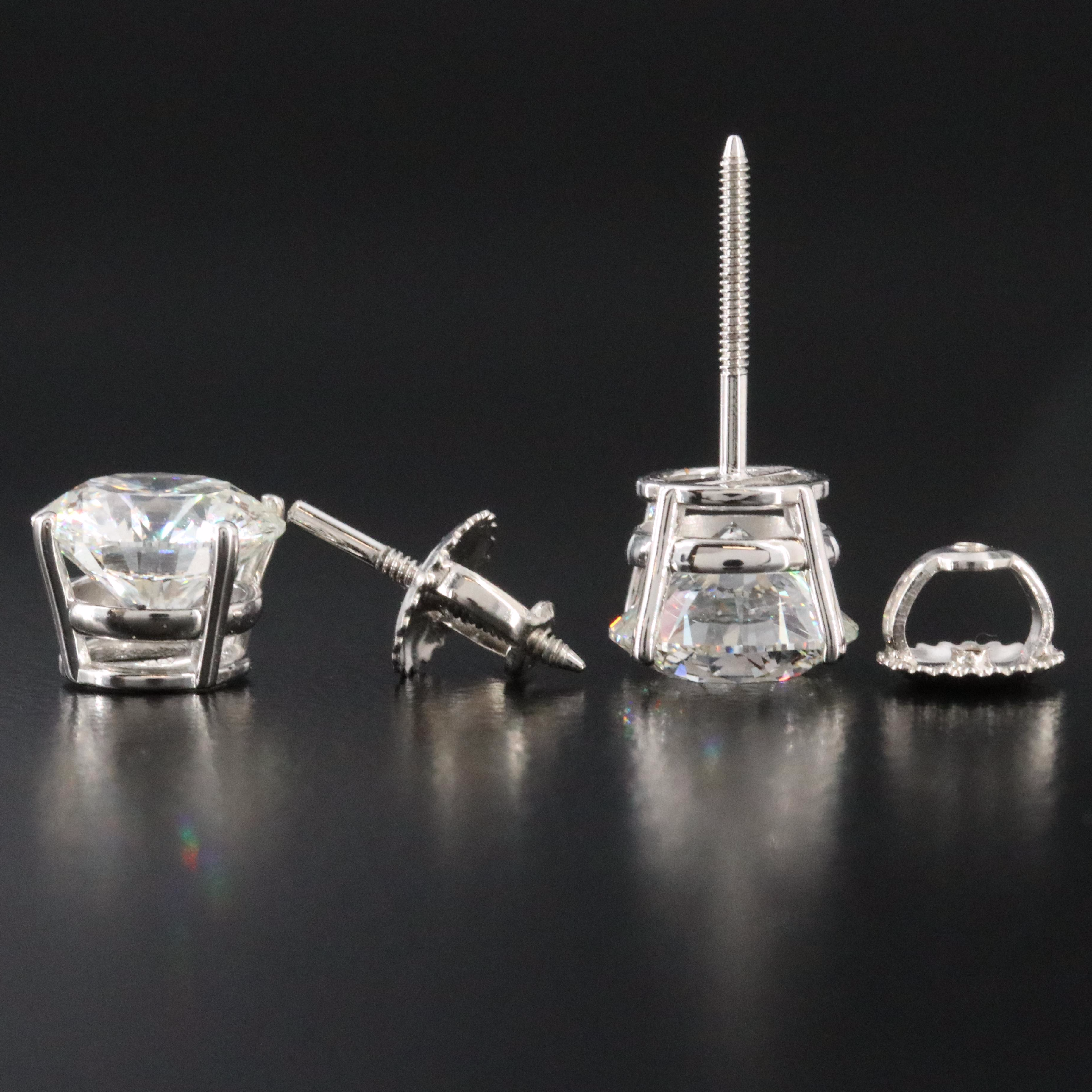 14K 4.08 CTW Lab Grown Diamond Solitaire Earrings