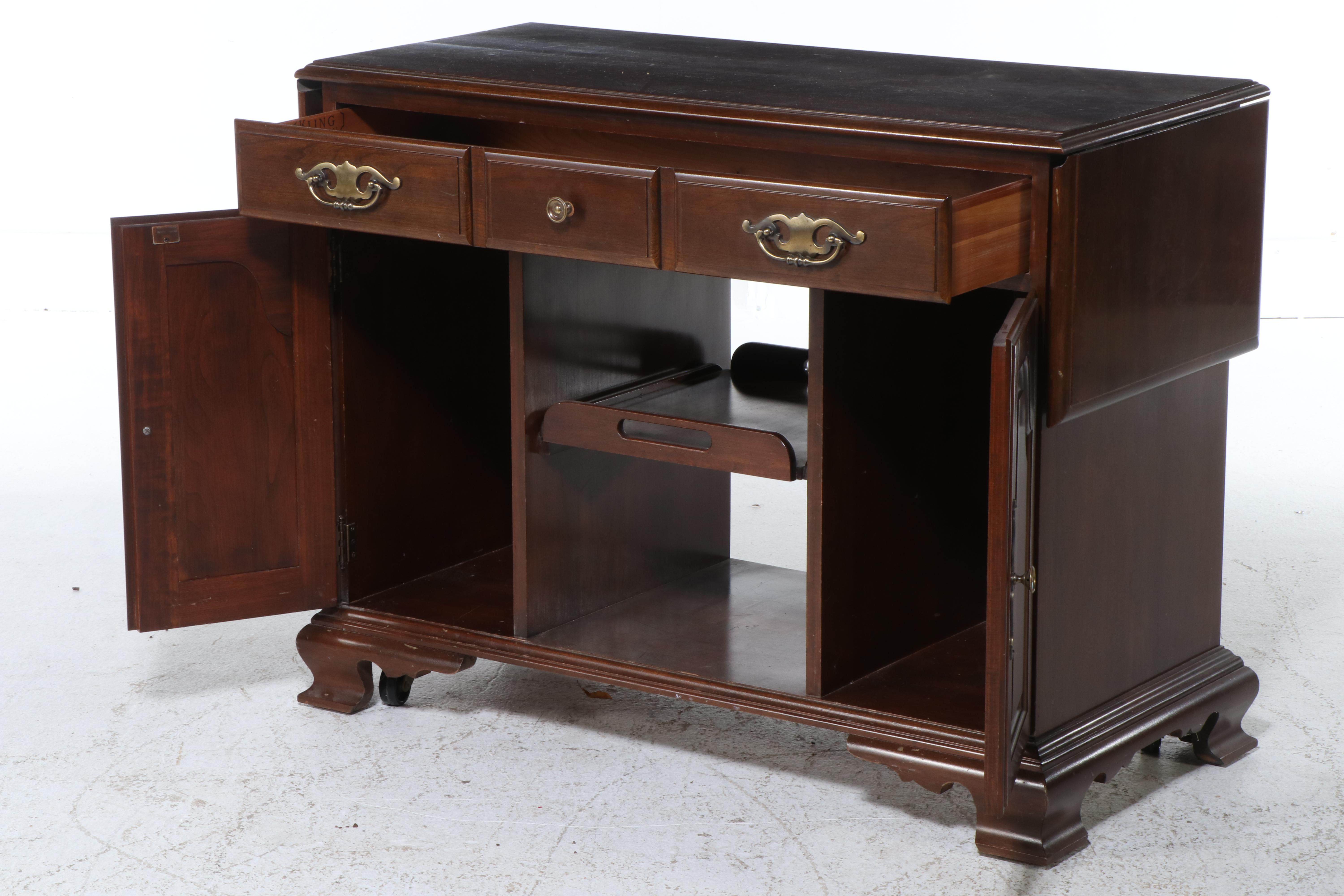 Kling "Colonial" Walnut Drop-Leaf Buffet, Late 20th Century