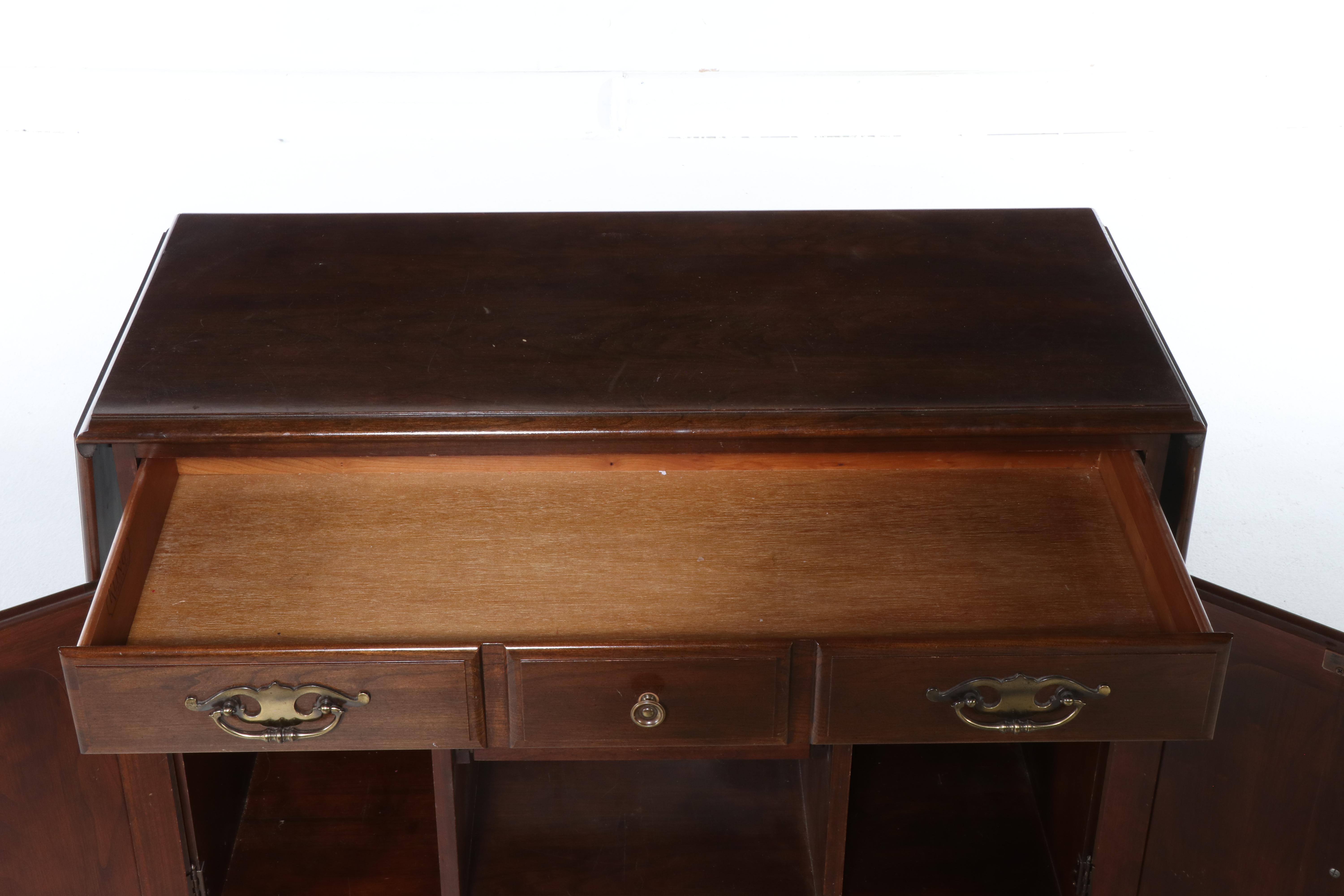 Kling "Colonial" Walnut Drop-Leaf Buffet, Late 20th Century