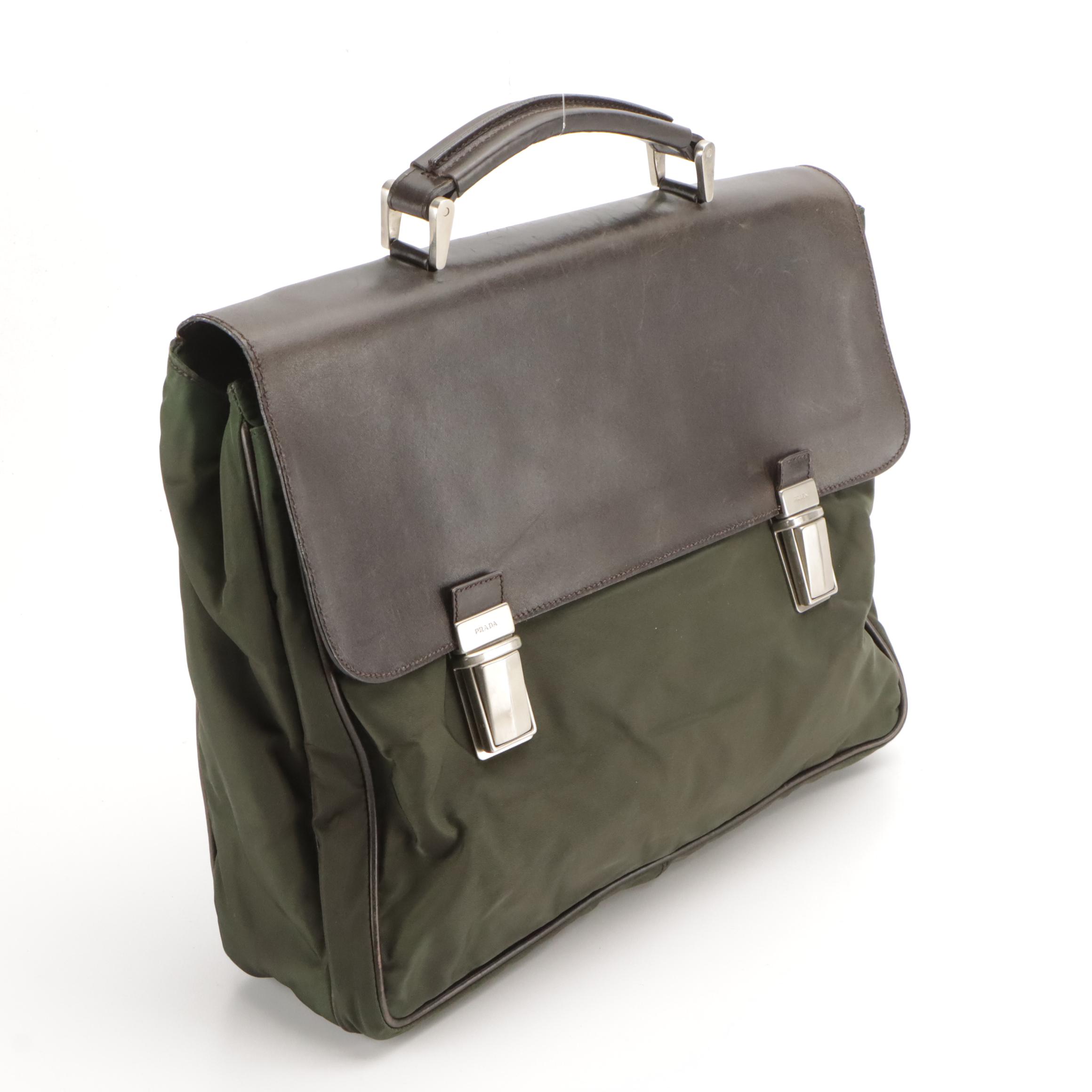 Prada Tessuto Nylon and Leather Briefcase