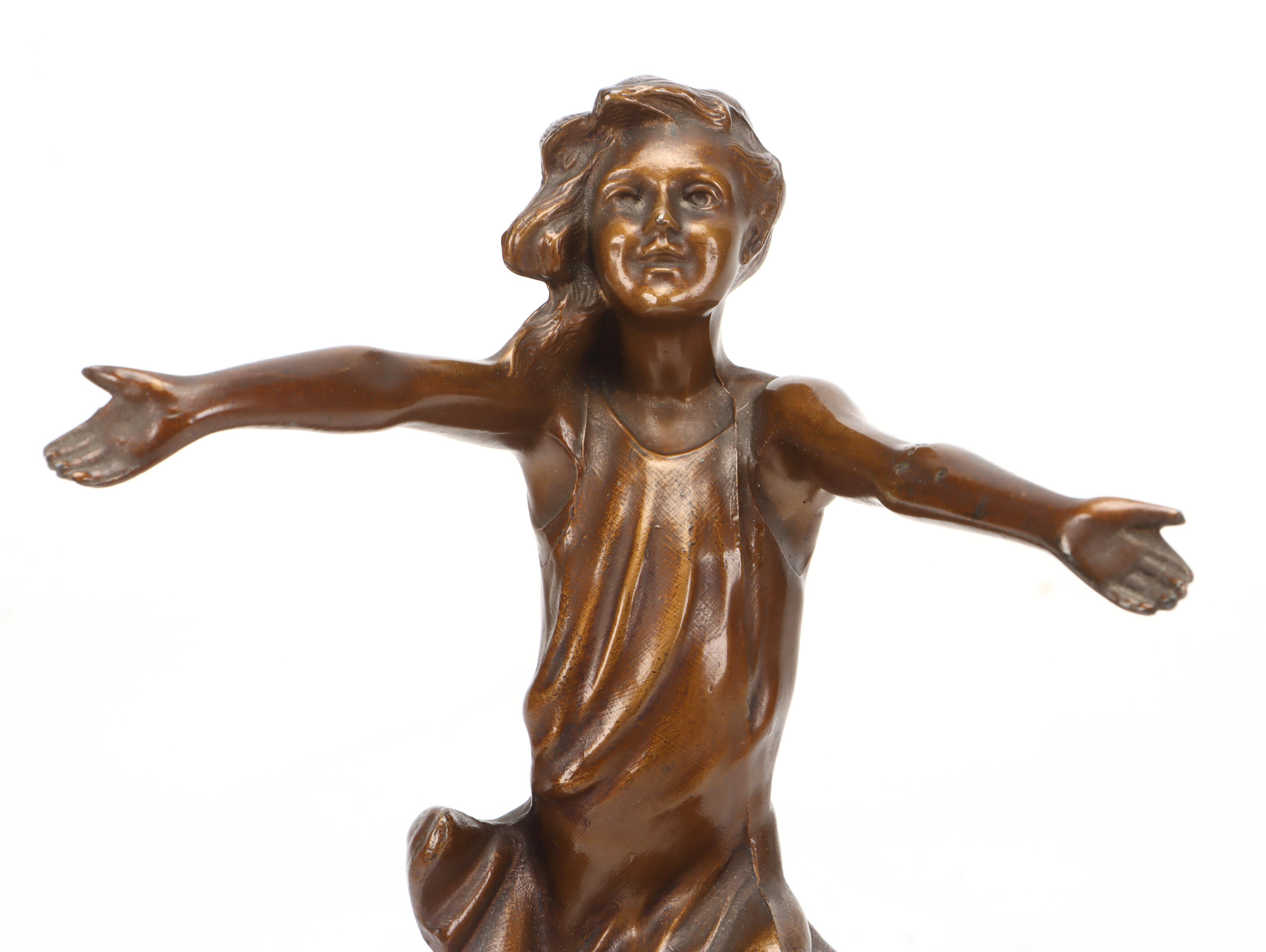 Bronze Finish Cast Metal "The Good Fairy" After Jessie McCutcheon Raleigh