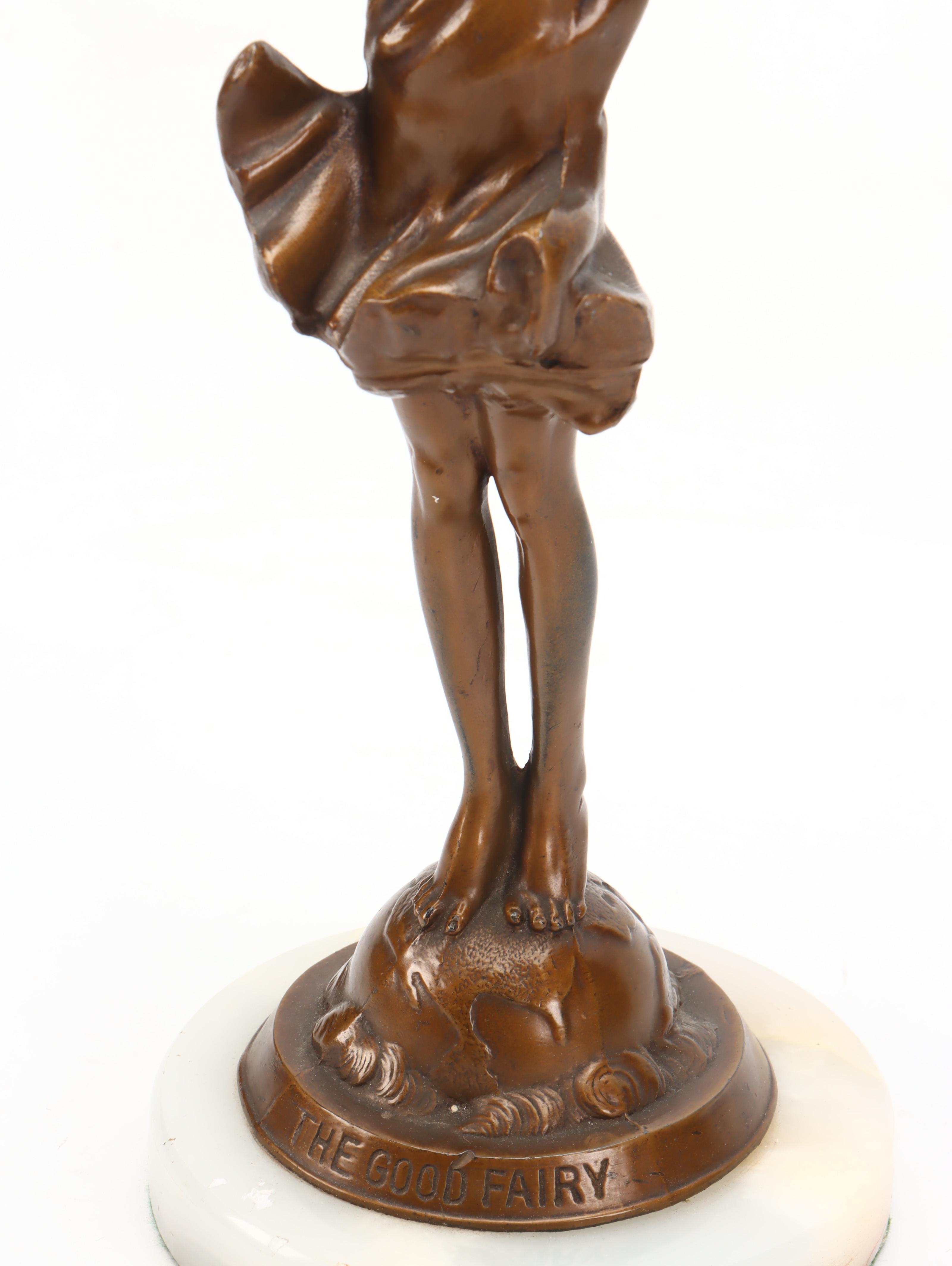 Bronze Finish Cast Metal "The Good Fairy" After Jessie McCutcheon Raleigh