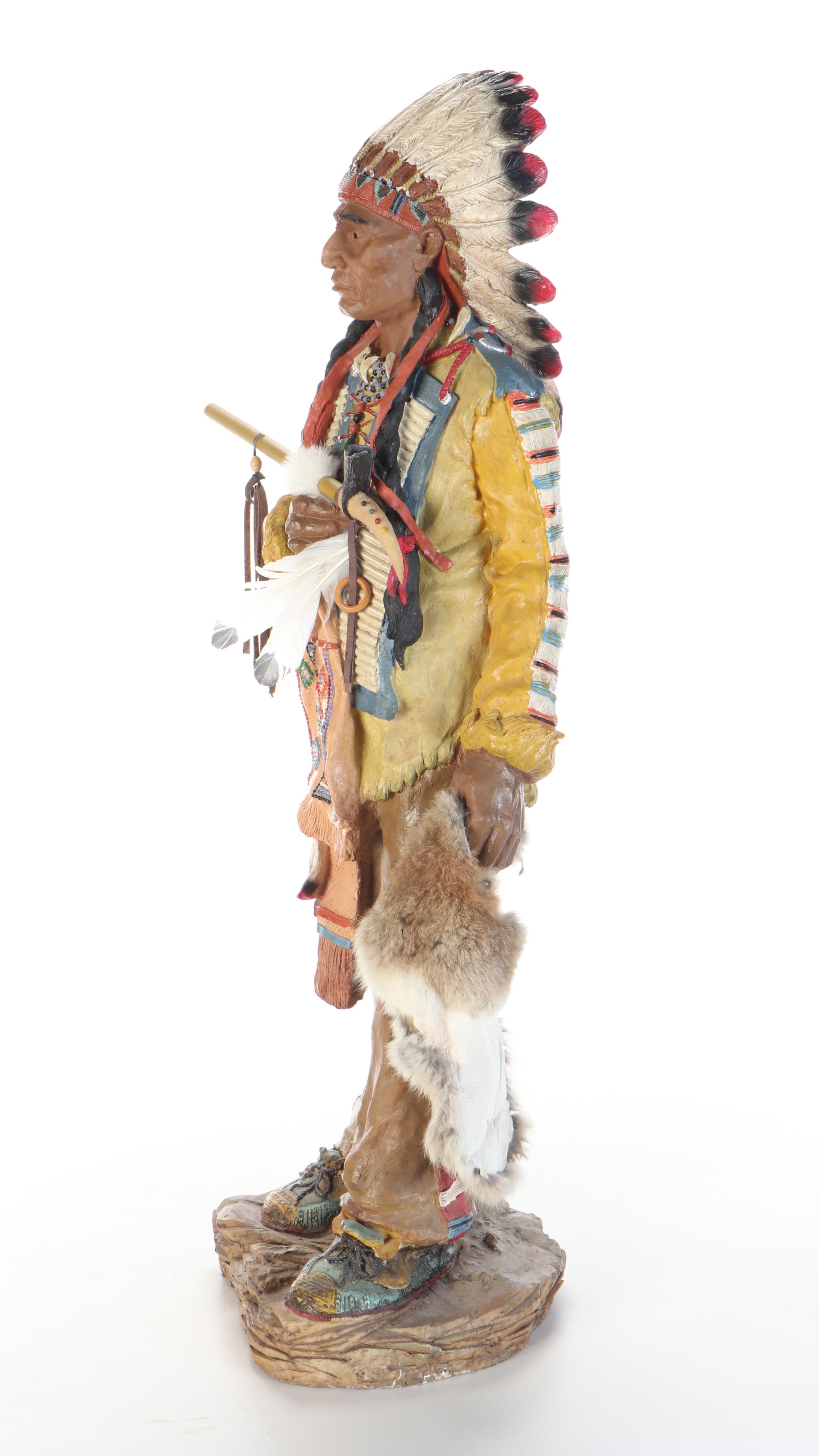 Resin Sculpture After Daniel Monfort's "Sioux Chief"