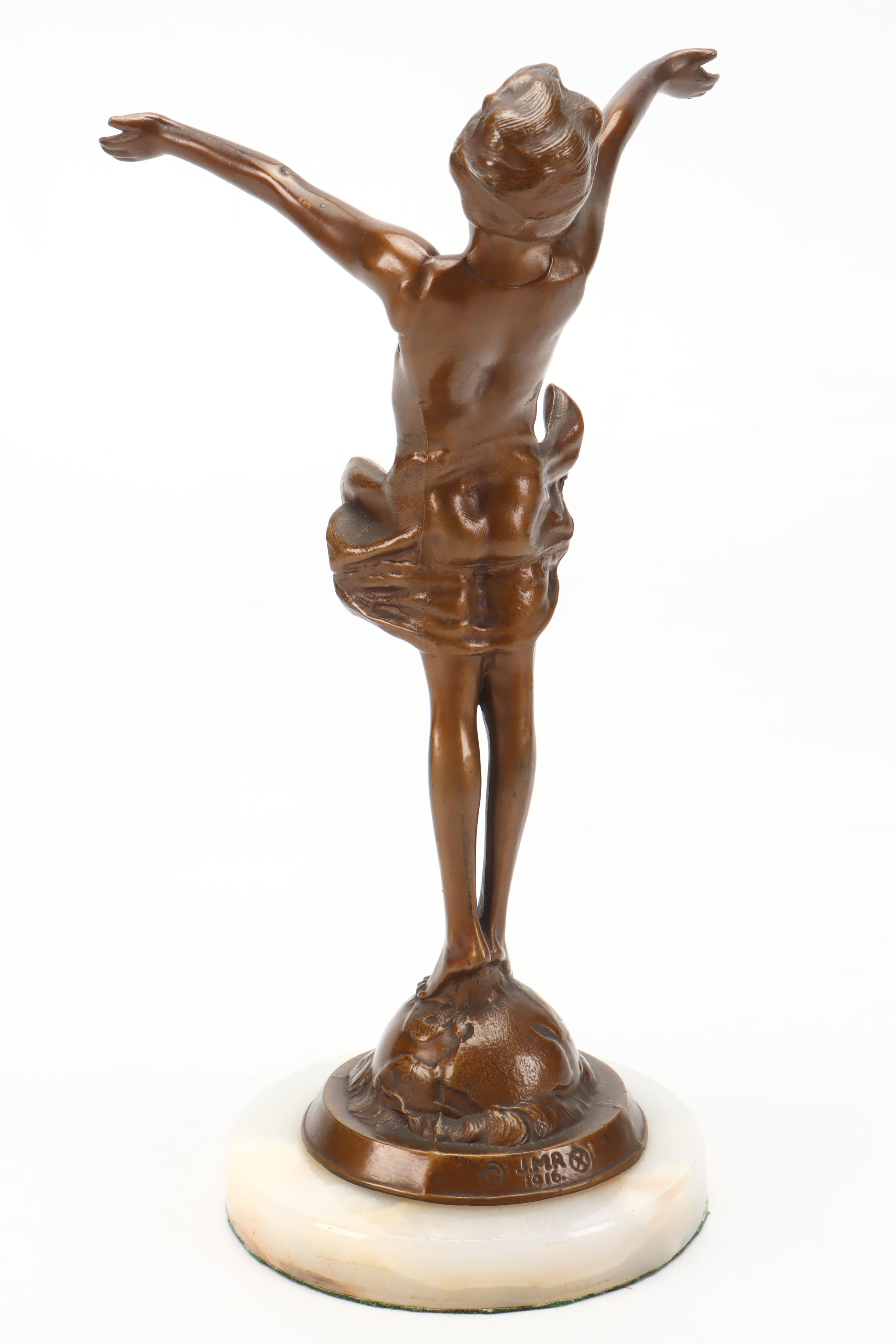 Bronze Finish Cast Metal "The Good Fairy" After Jessie McCutcheon Raleigh