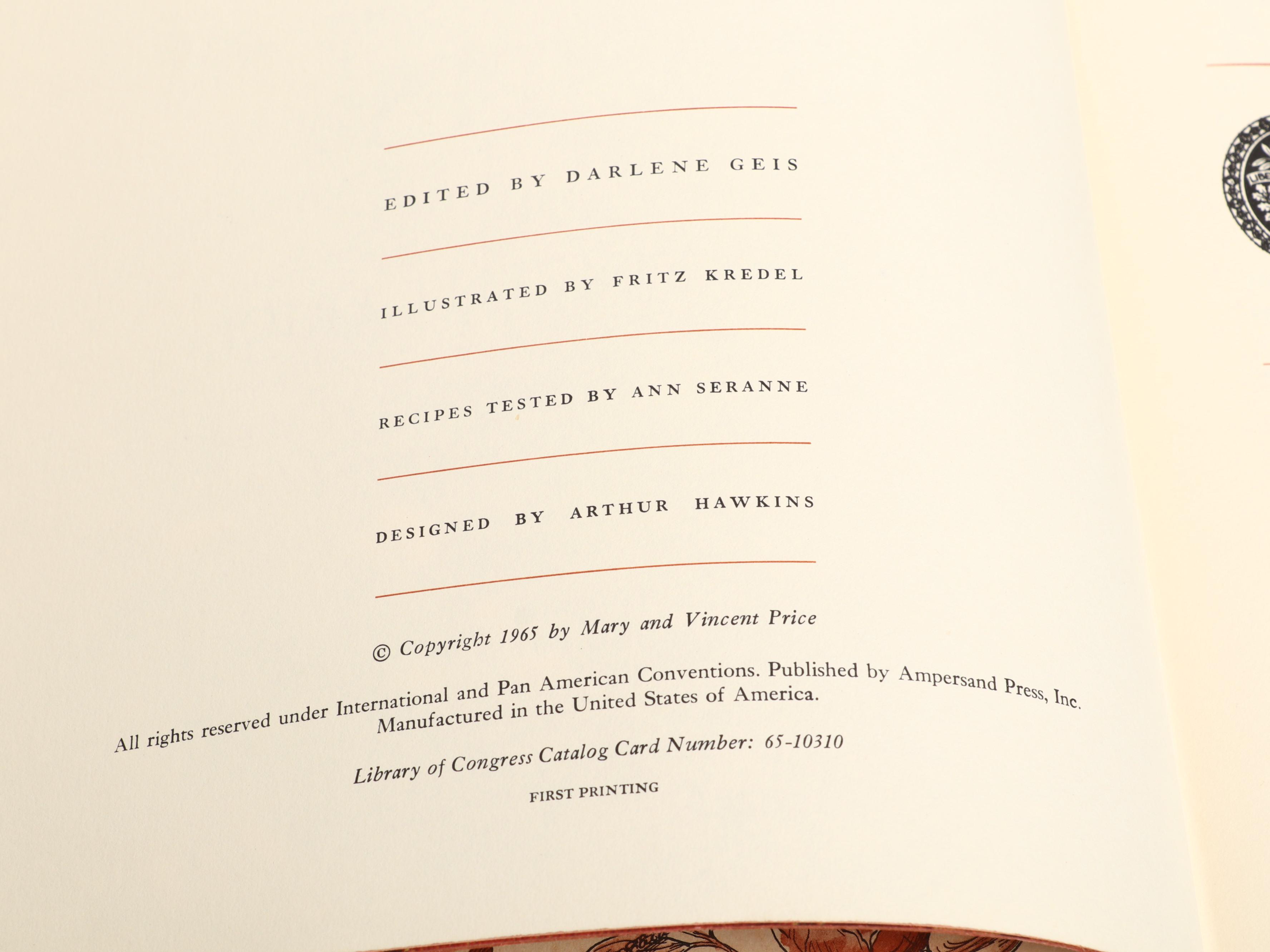 First Printing "A Treasury of Great Recipes" by Mary and Vincent Price and More