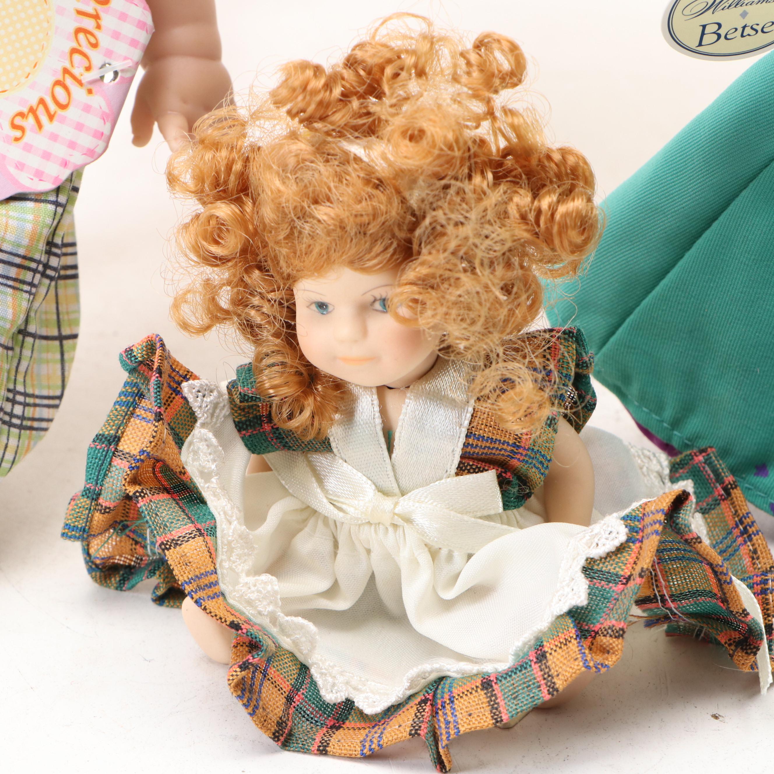 Cabbage Patch, Colonial Williamsburg, and Other Dolls with Miniature Chair