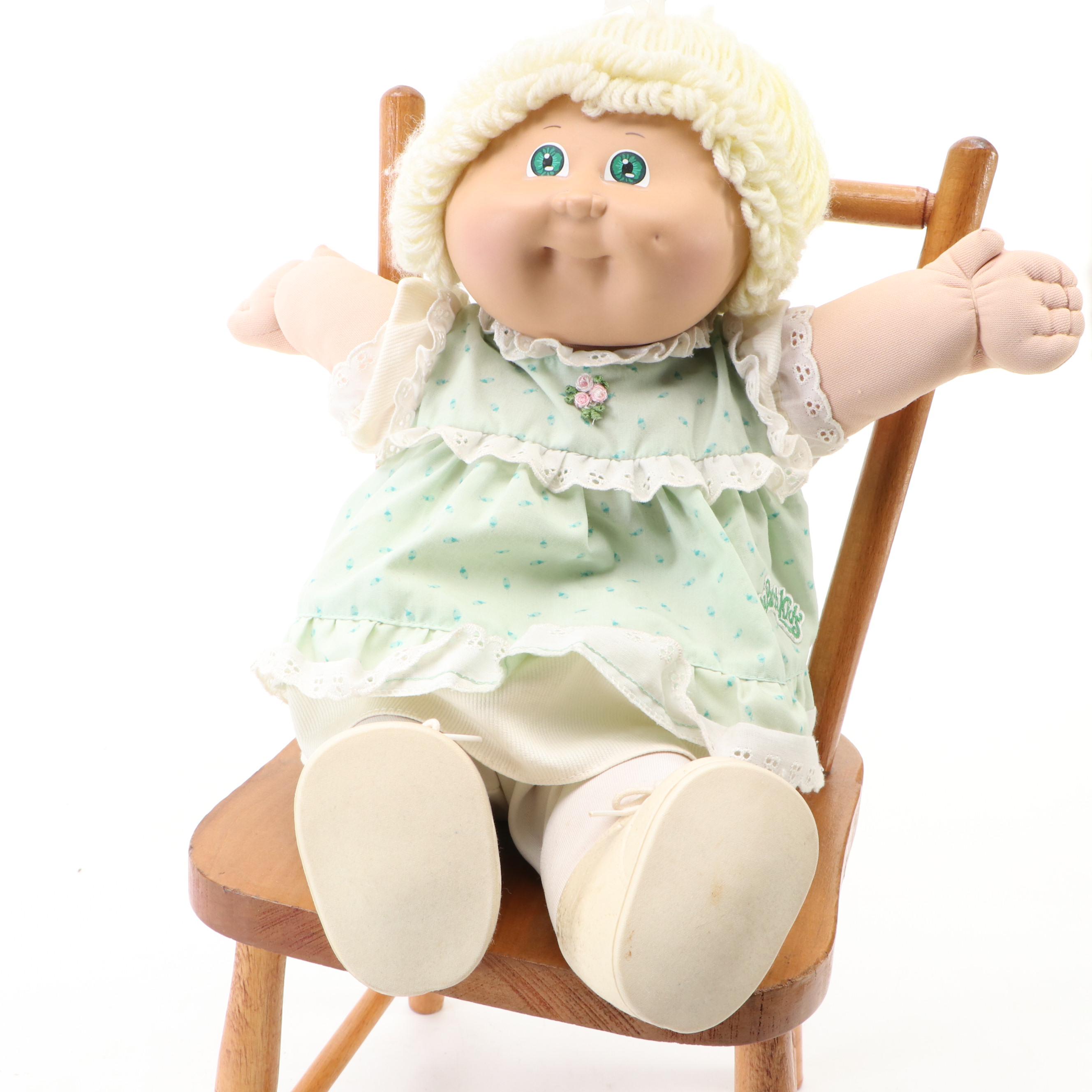 Cabbage Patch, Colonial Williamsburg, and Other Dolls with Miniature Chair