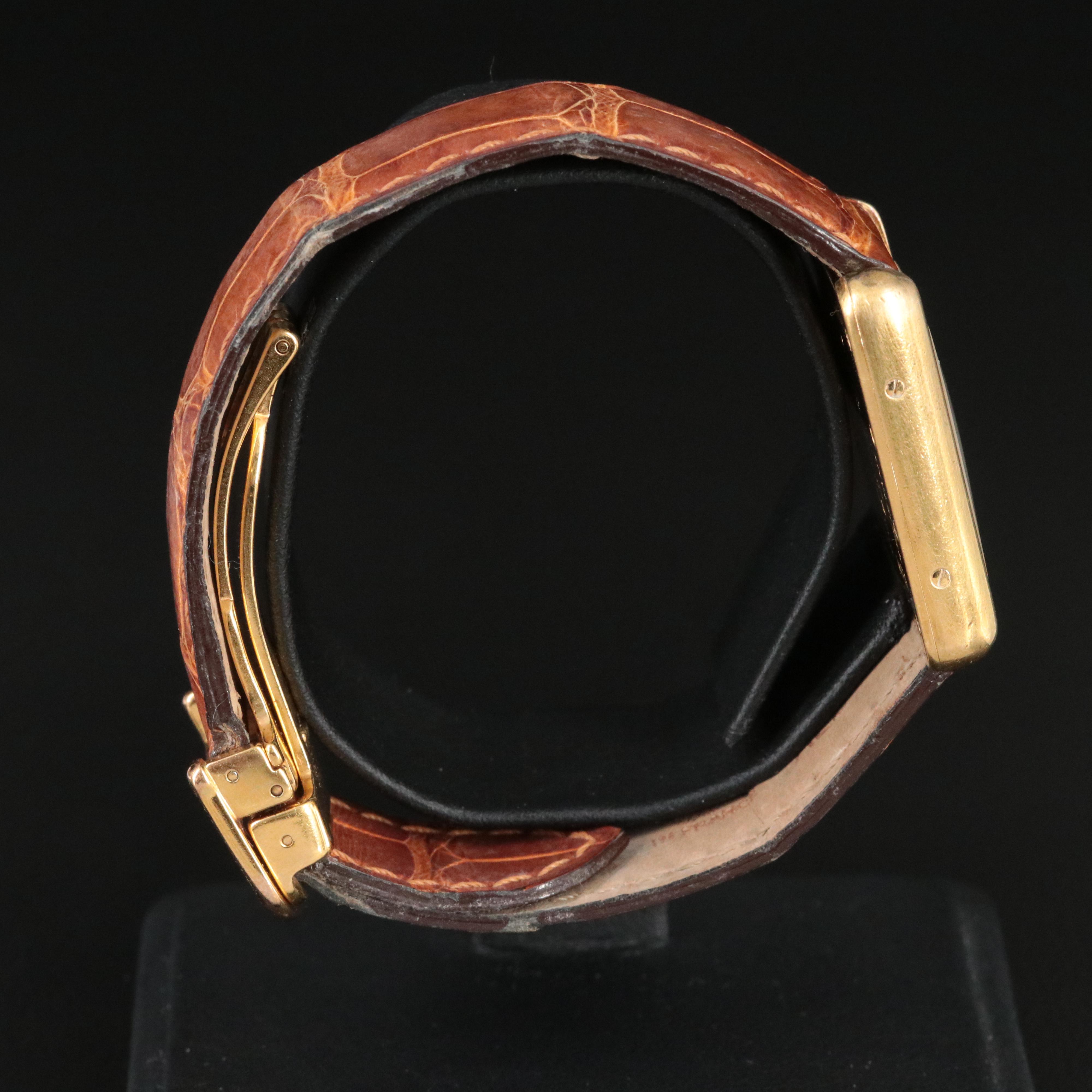 Cartier Must de Cartier 925 Silver Gold Plated Tank Watch