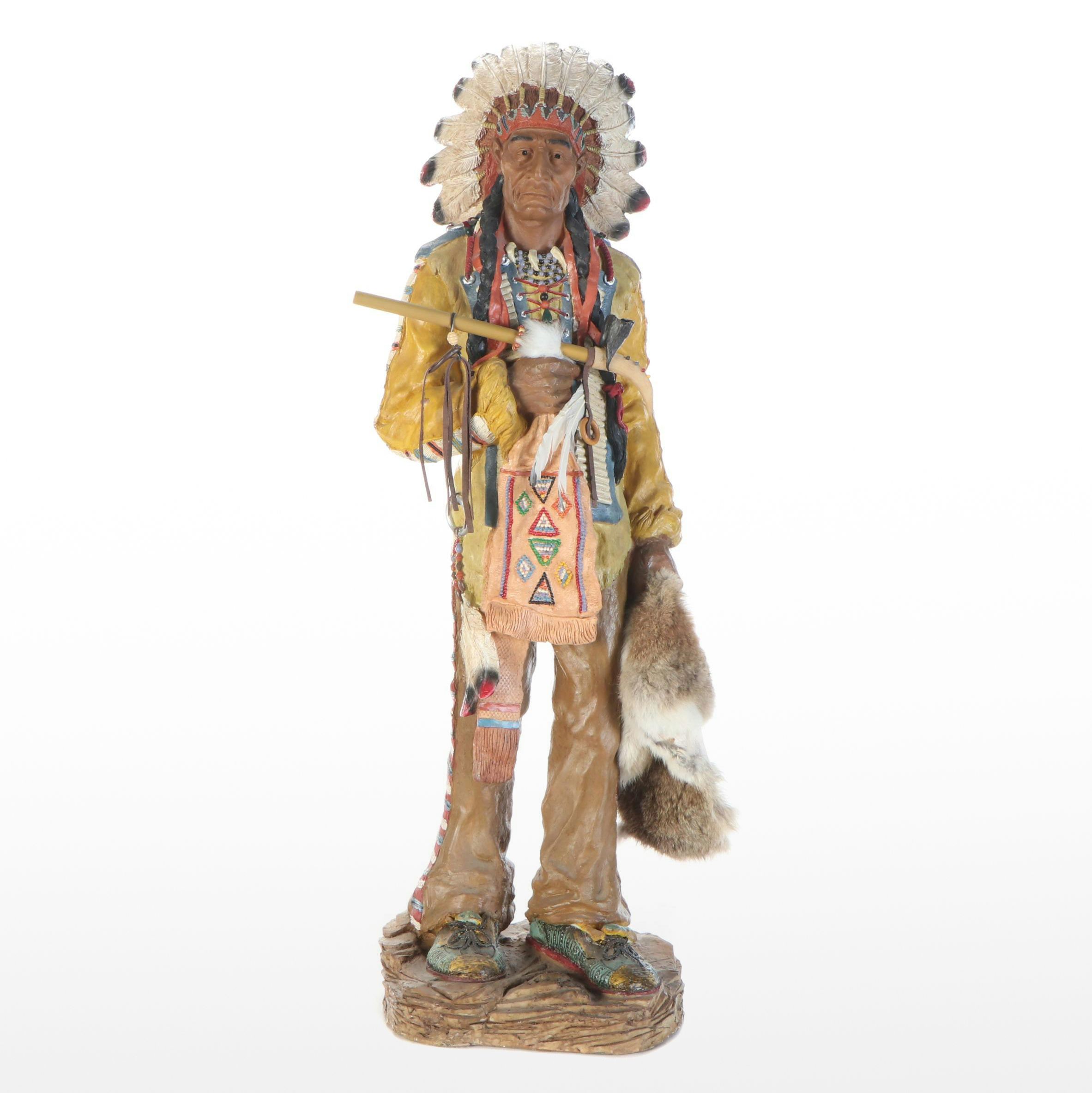 Resin Sculpture After Daniel Monfort's "Sioux Chief"