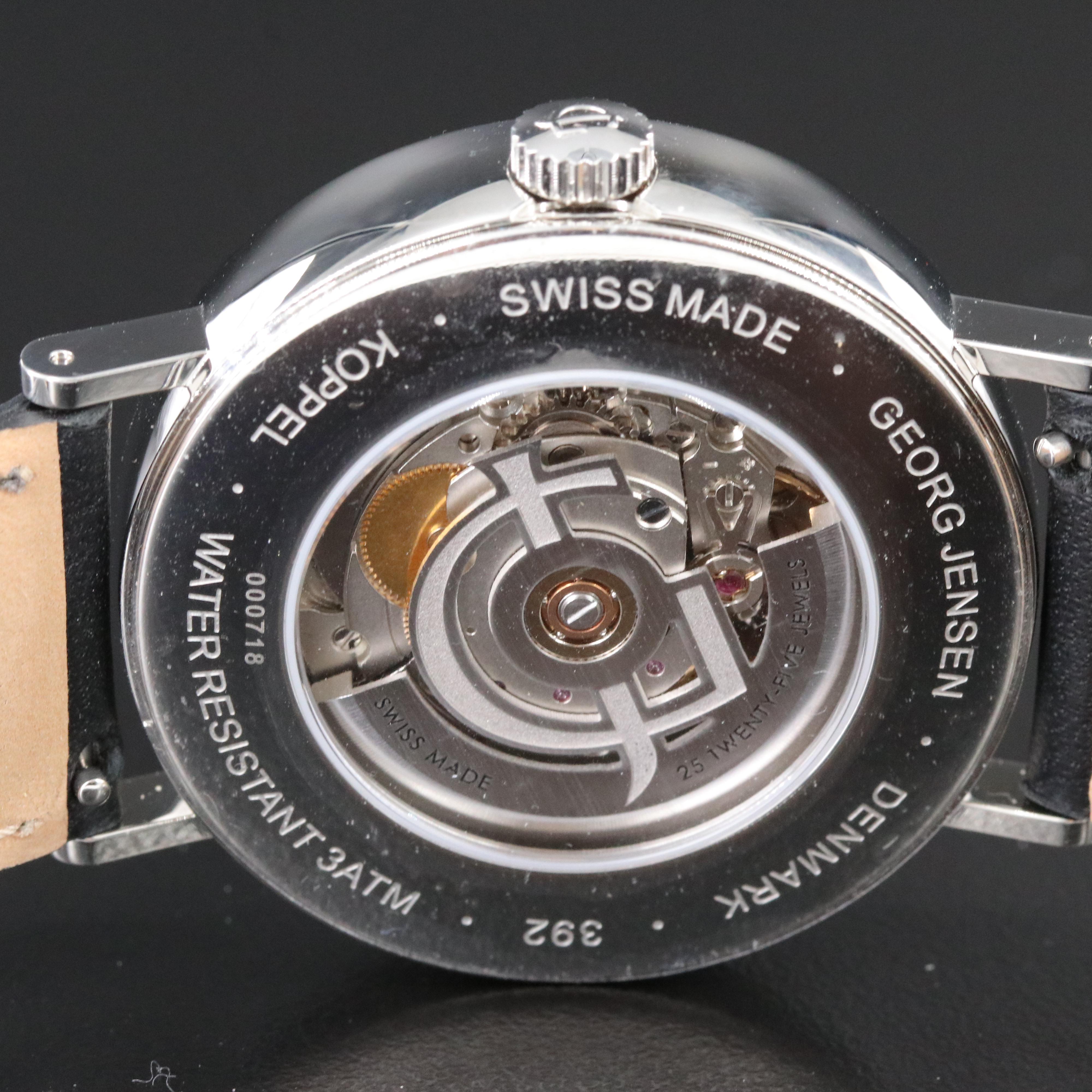 Georg Jensen Koppel Black 41mm Steel Automatic Watch