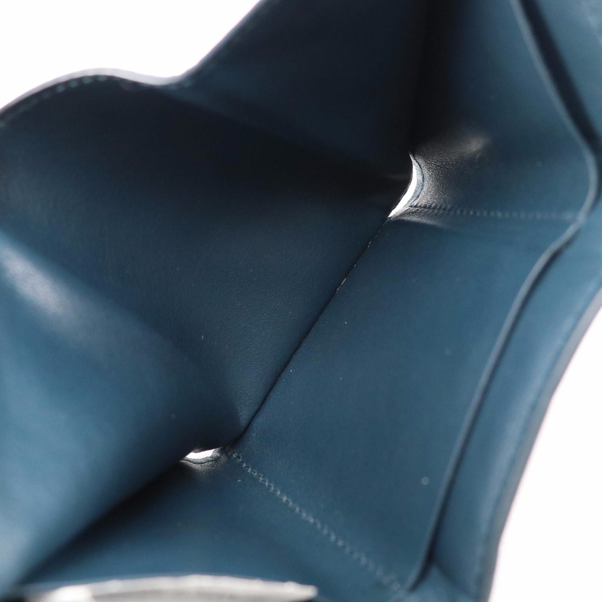 Bottega Veneta Mini Tri-Fold Wallet in Navy Intrecciato Leather