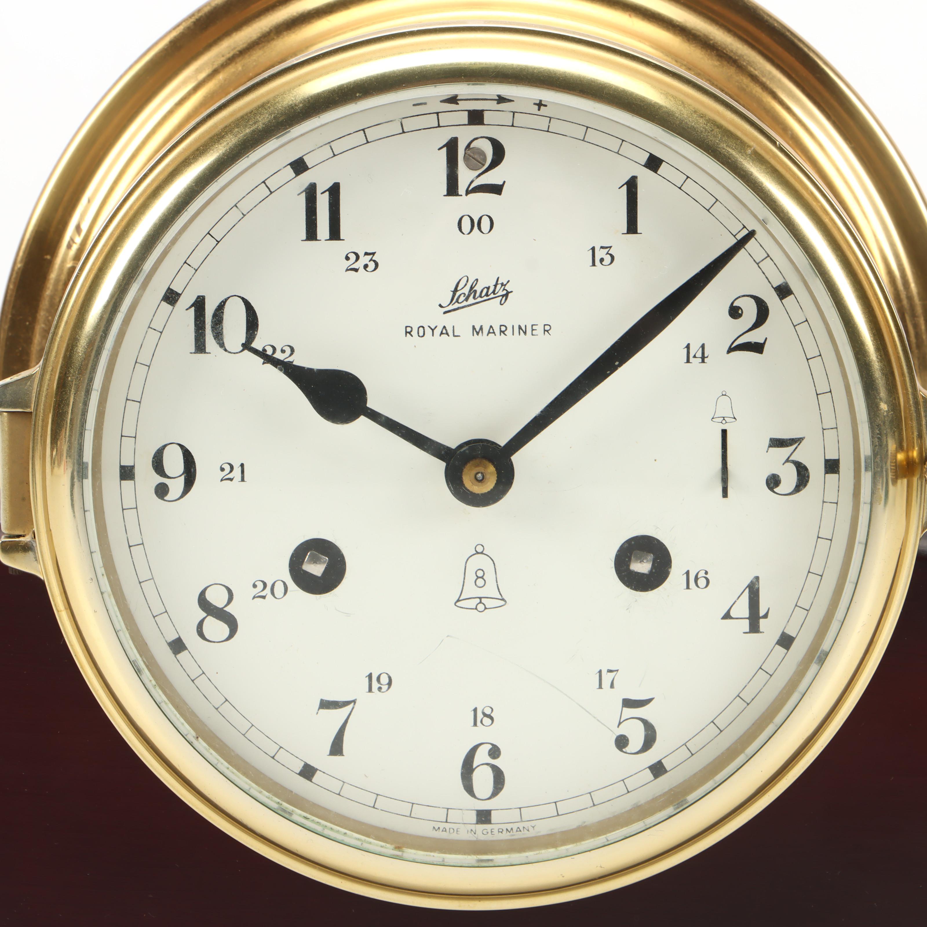 Schatz Royal Mariner Brass and Wood Clock