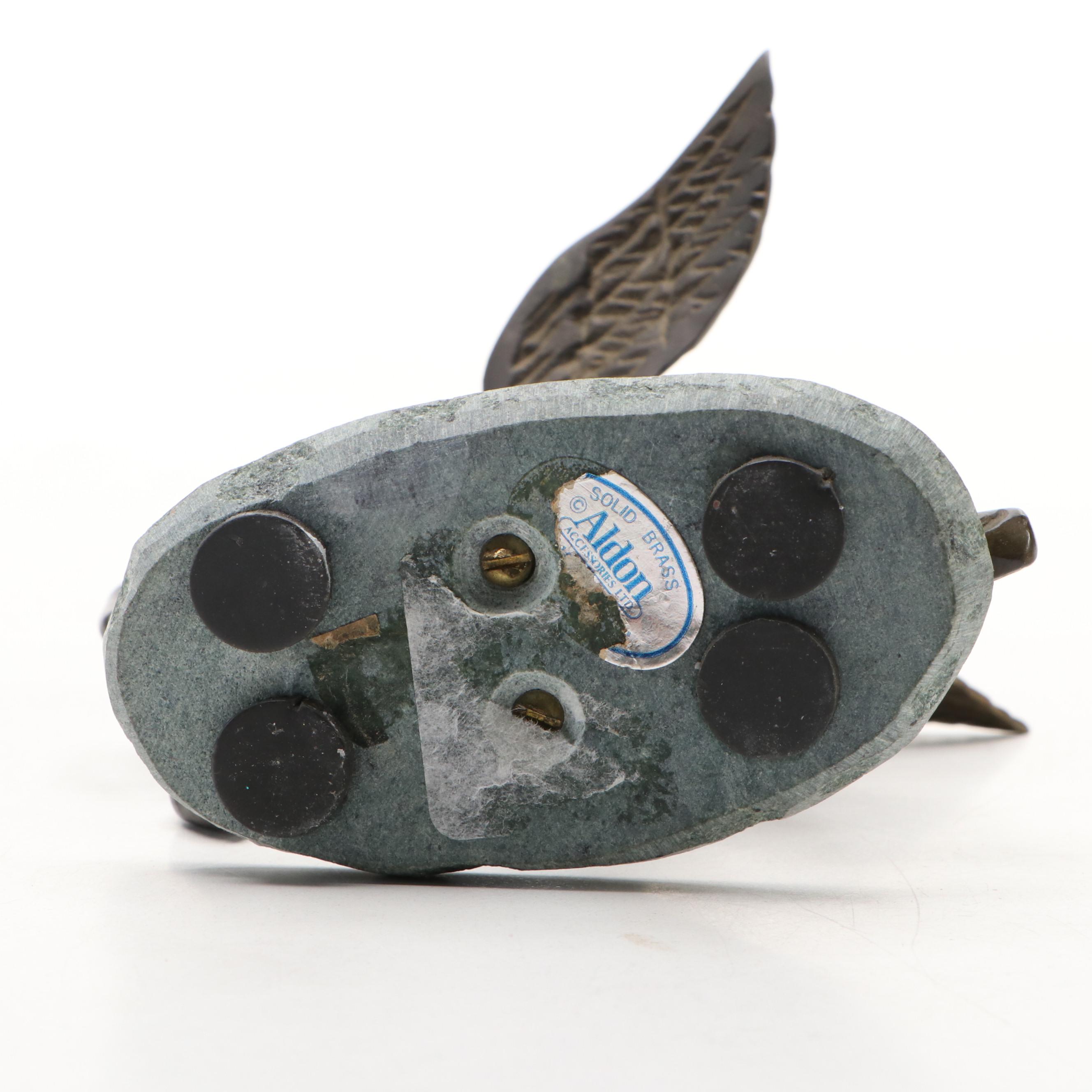 Bronze Cherub Candle Holder with Aldon Brass Pegasus Figurine